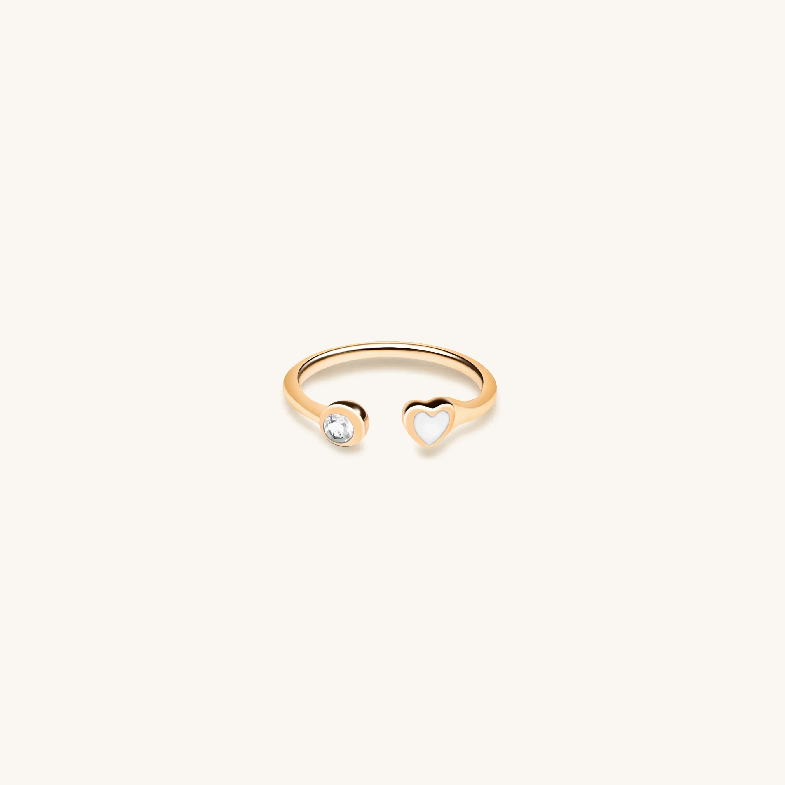 Pure Love Heart Petite Gold Ring - Image 3