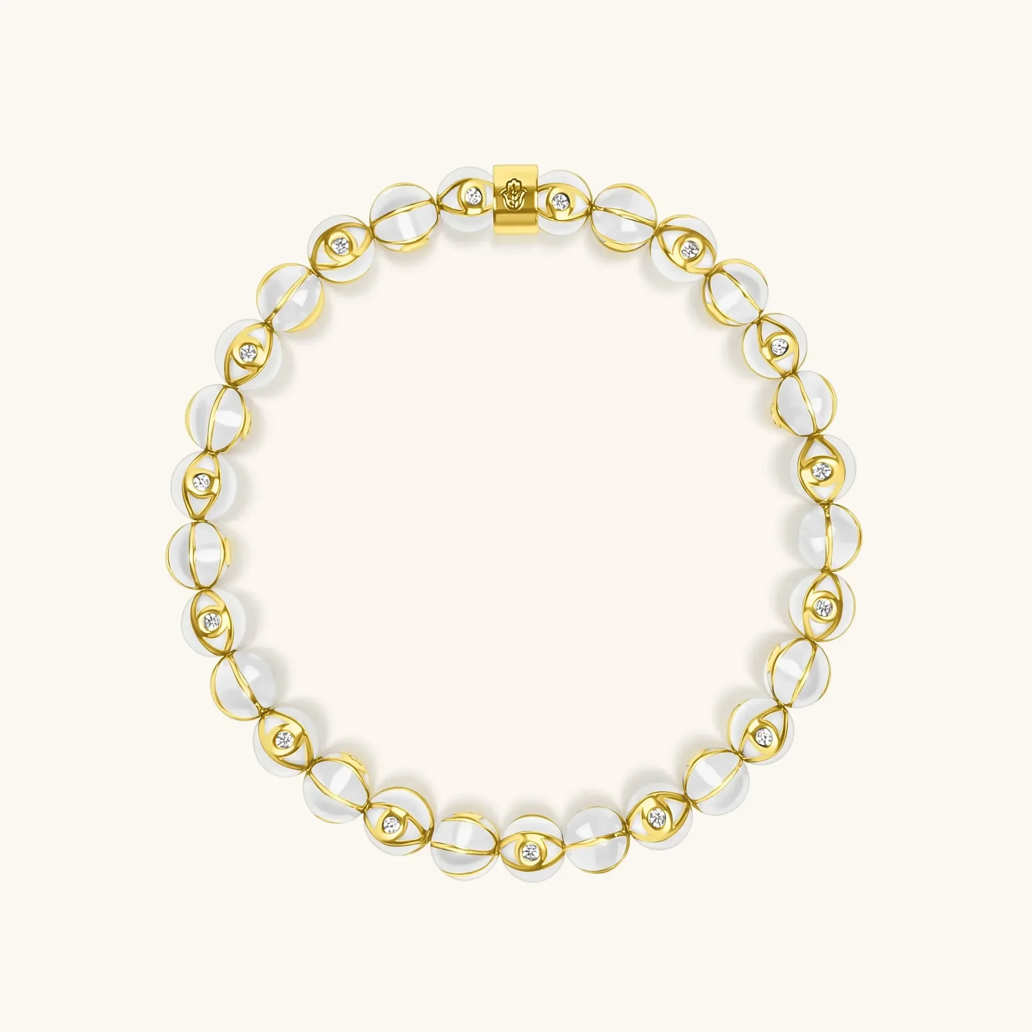 Pure Spirit White Enamel Evil Eye Charm Bracelet