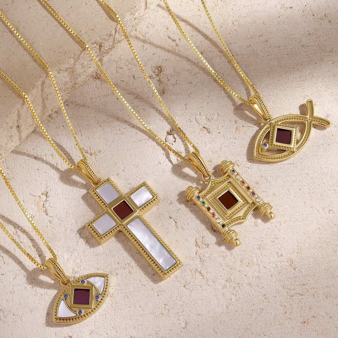 Illuminated Vision Sapphire Torah Nano Chip Necklace - Image 3
