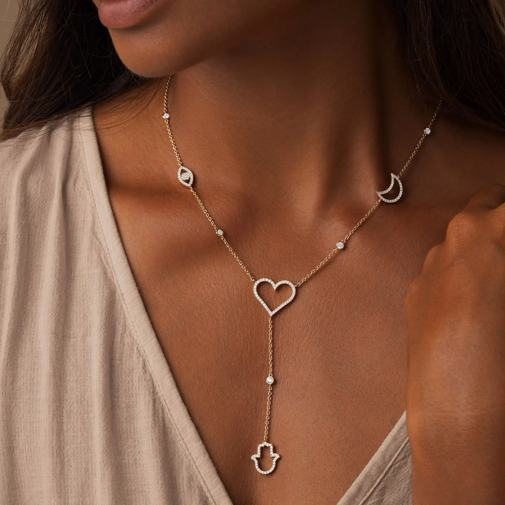 Radiant Harmony Multi-Charm Necklace - Image 2