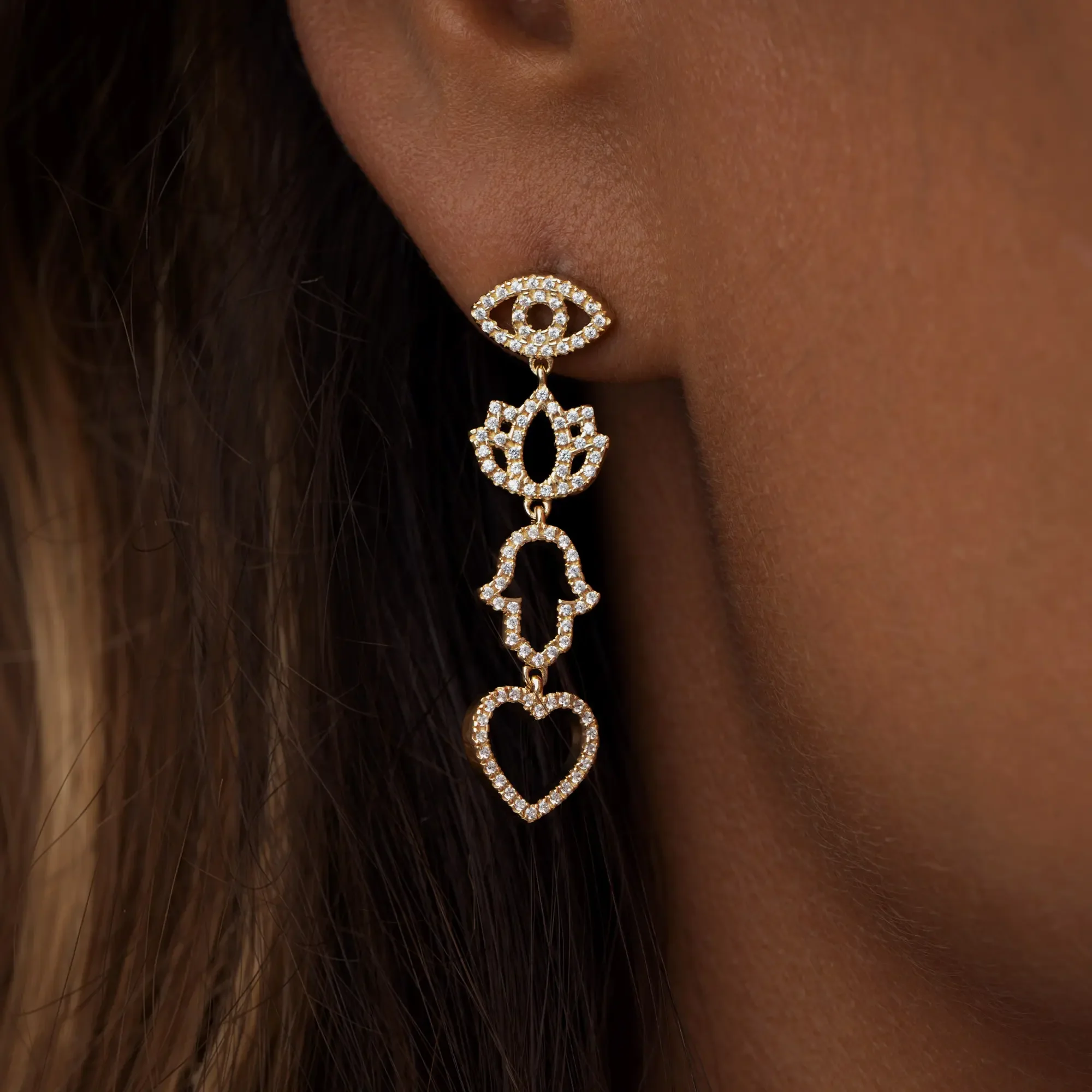 Radiant Insight Multi-Charm Dangle Earrings - Image 2