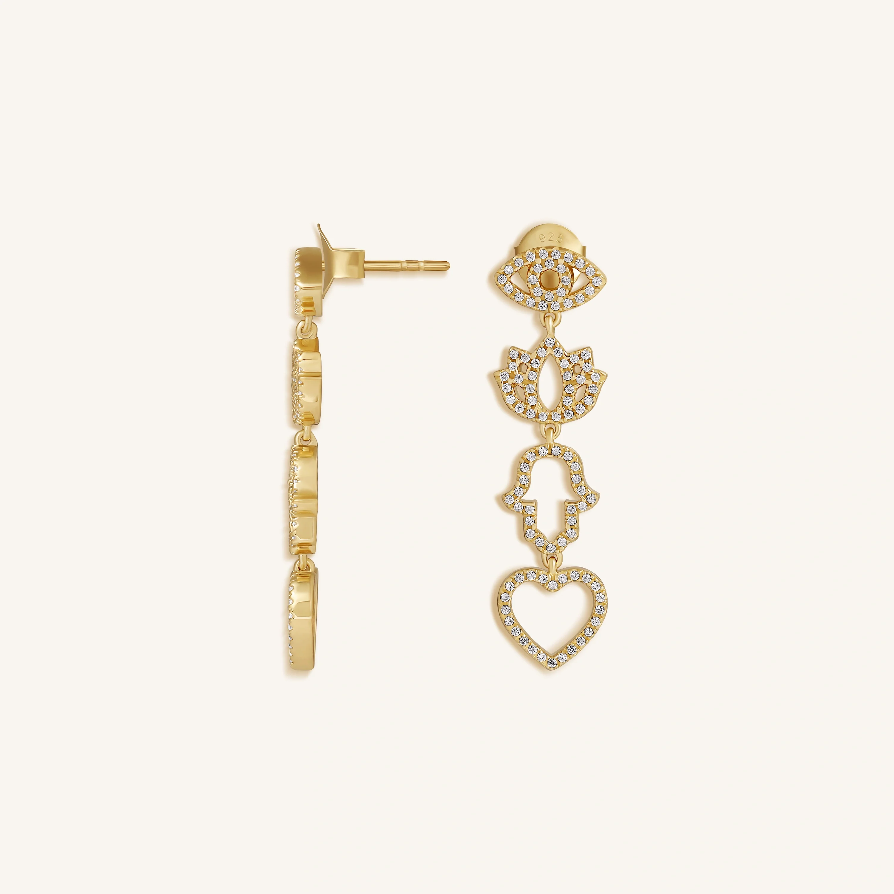 Radiant Insight Multi-Charm Dangle Earrings - Image 3