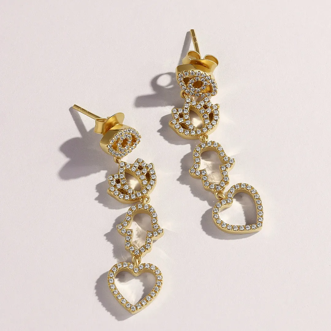Radiant Insight Multi-Charm Dangle Earrings - Image 4