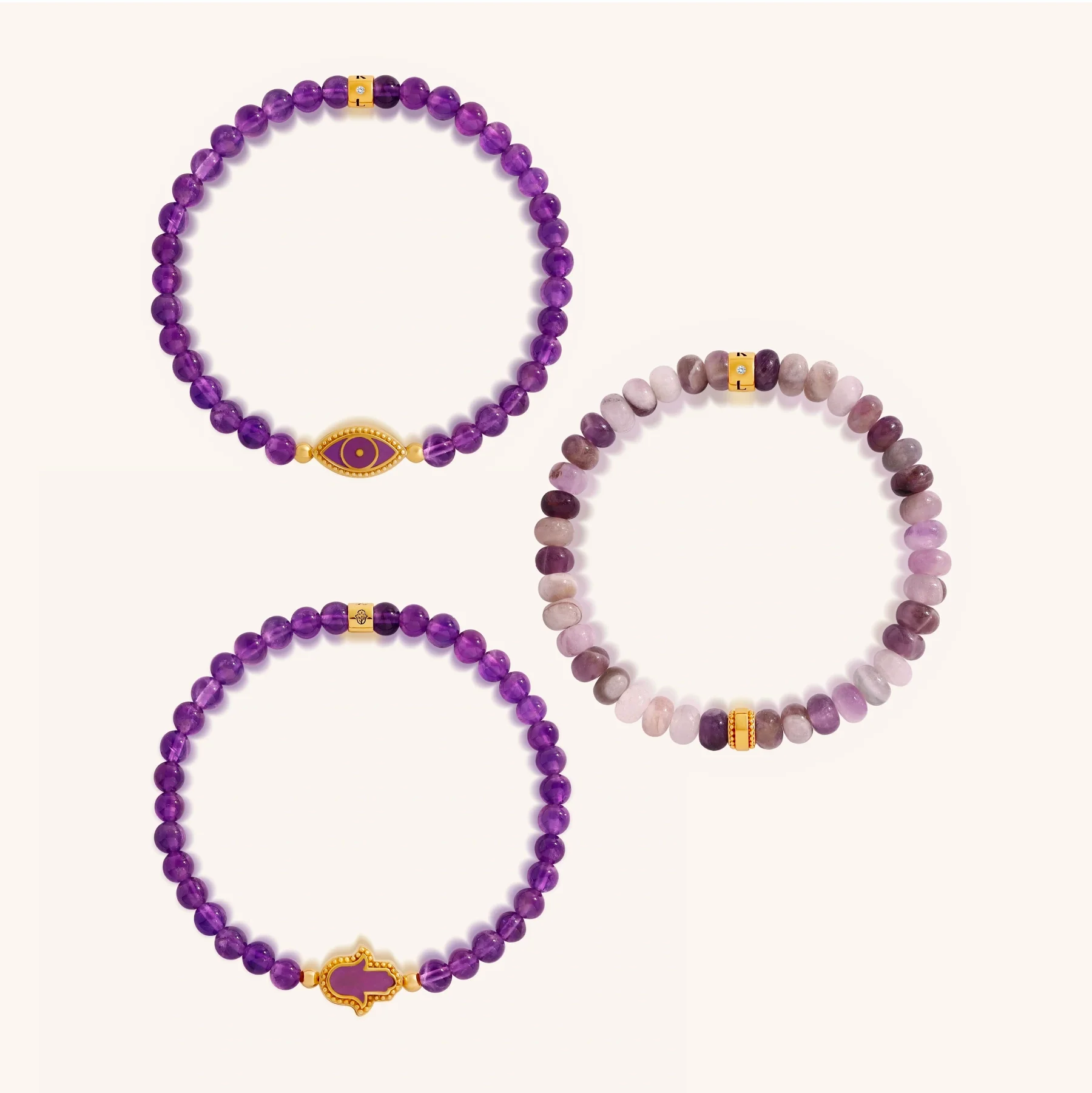 Radiant Serenity Amethyst Bracelet Set