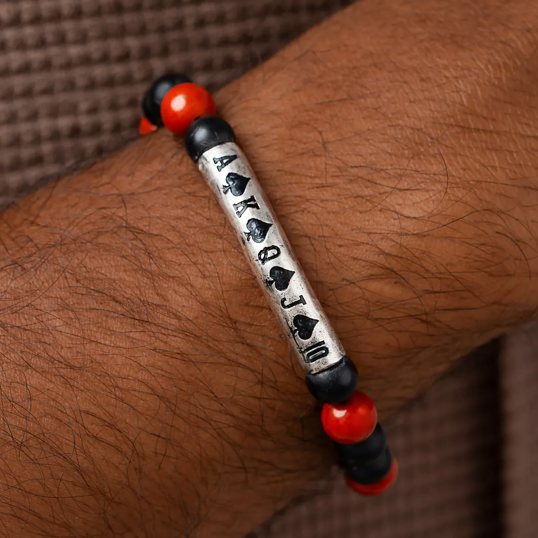 Rhythm of Fate Red Jasper & Onyx Bracelet - Image 2