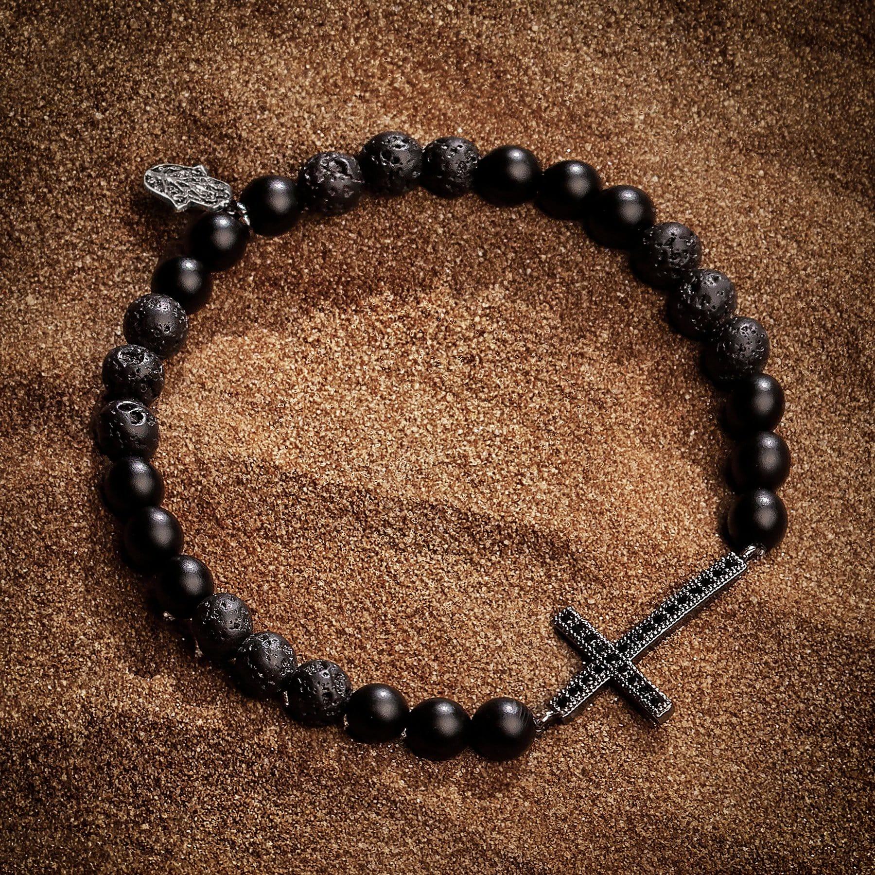 Rooted Faith Lava Cross Bracelet