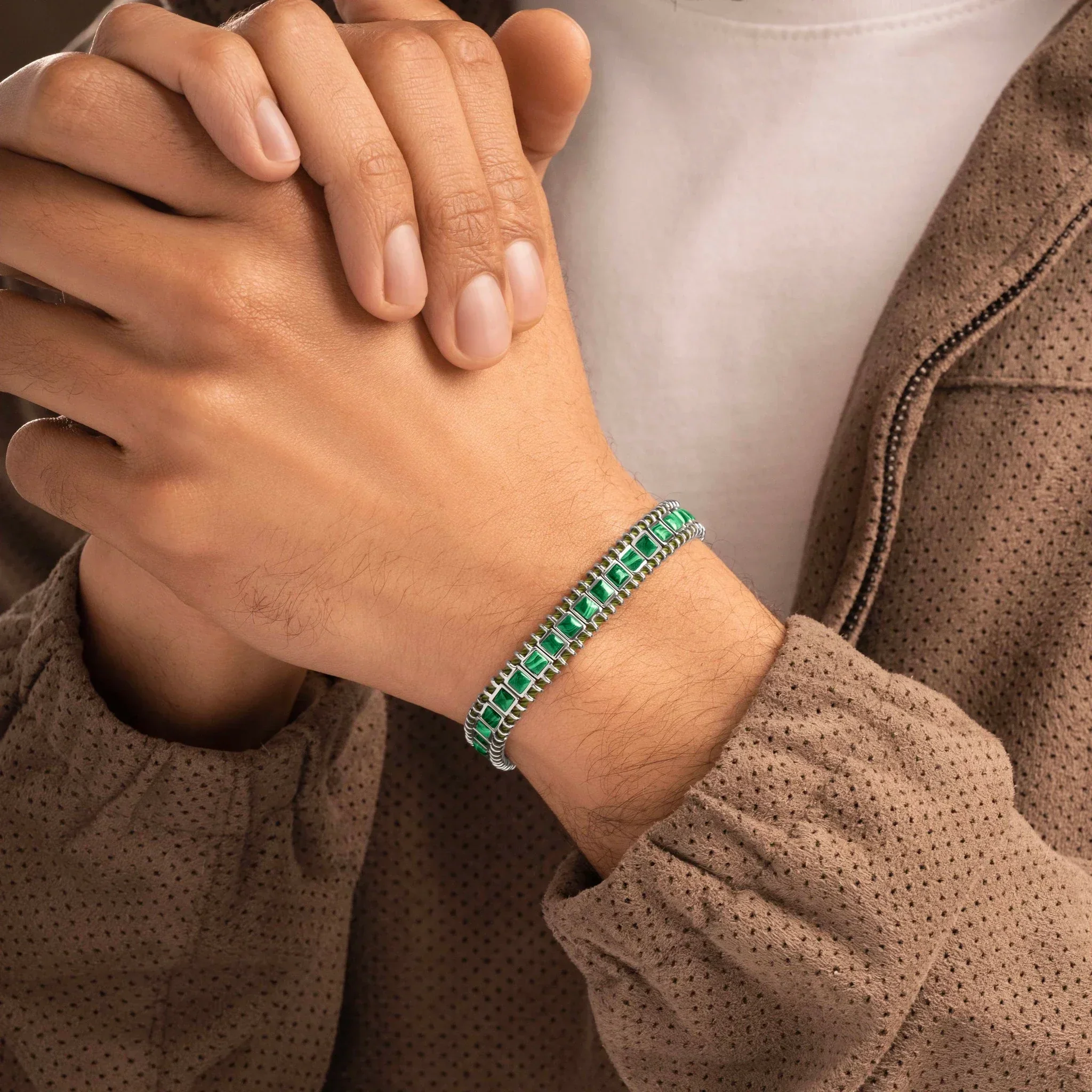 Sacred Grounding Magnetic Green String Bracelet - Image 2