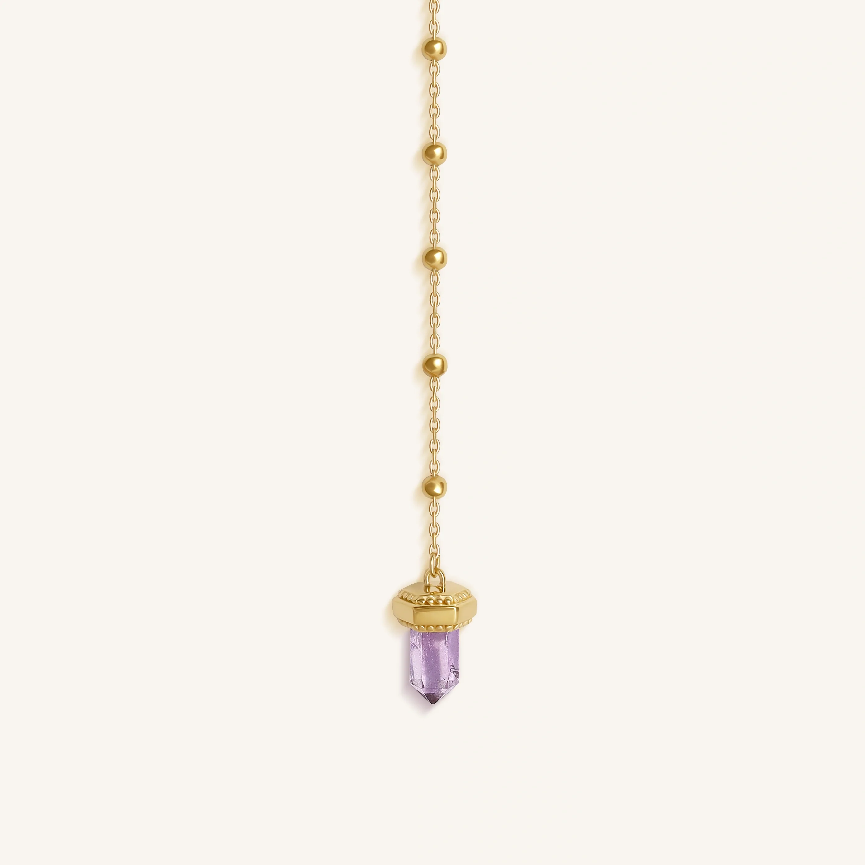 Sacred Remedy Gold Amethyst Evil Eye Necklace - Image 5