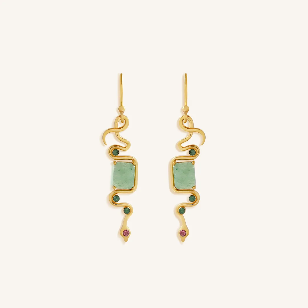 Serpent Renewal Multi-Stone Dangle Earrings