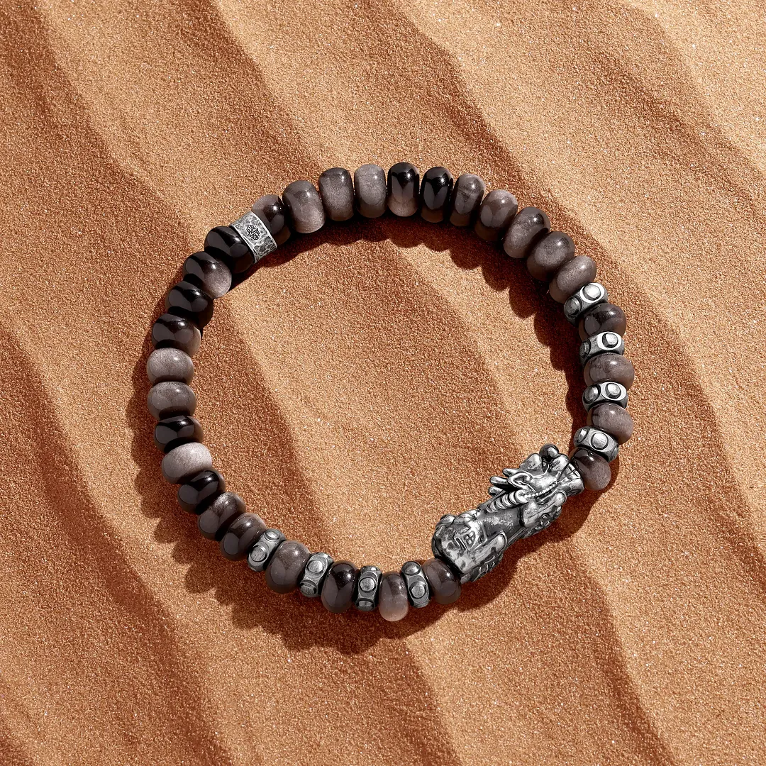 Shadow Strength Obsidian Dragon Bracelet
