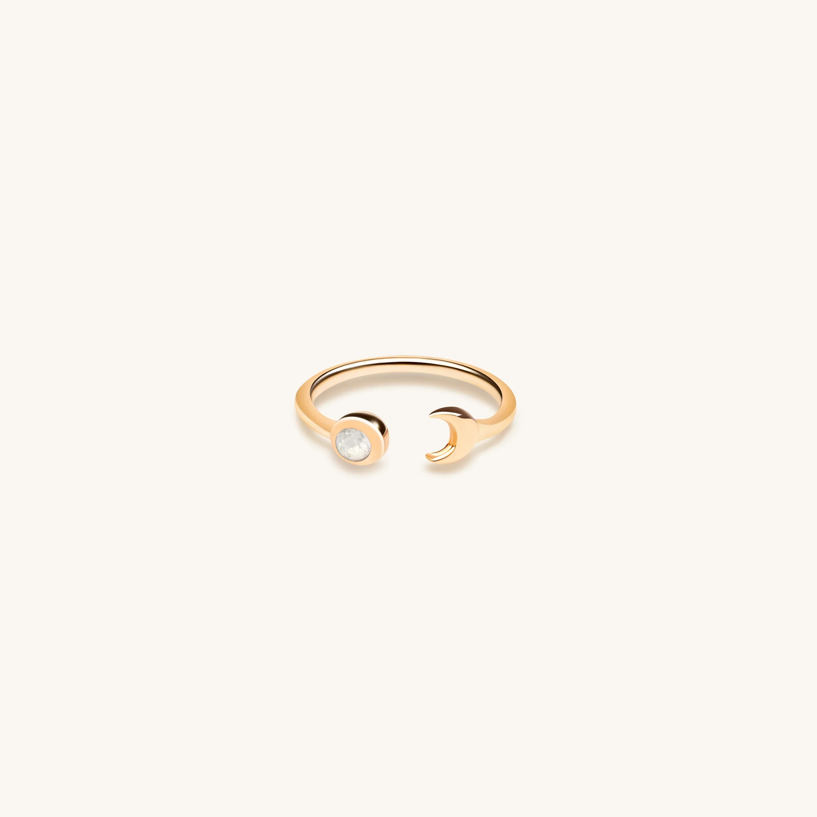 Shift in Consciousness Moonstone Gold Moon Ring - Image 3