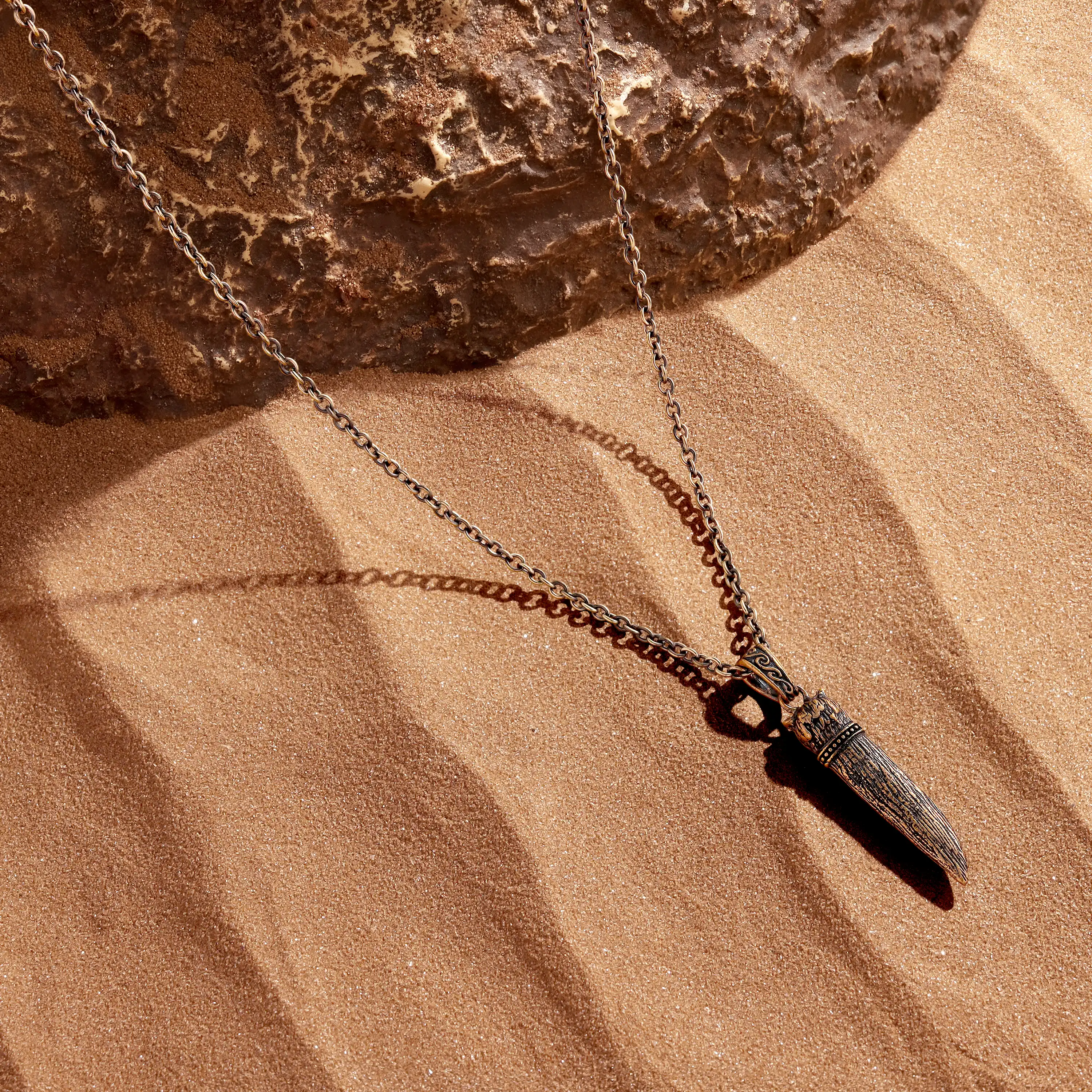 Silent Guardian Owl Dagger Onyx Necklace - Image 3