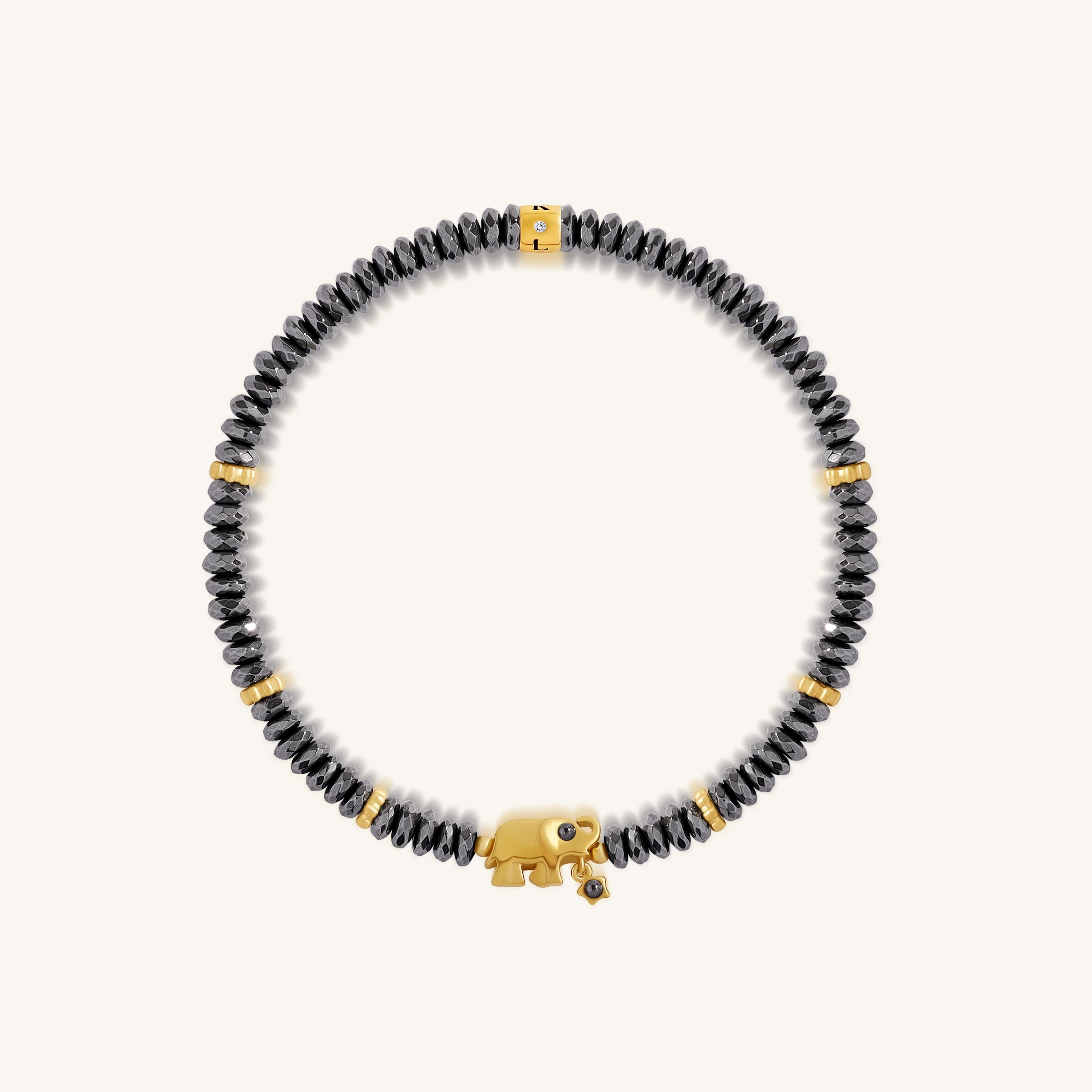 Silent Sentinel Elephant Hematite Bracelet