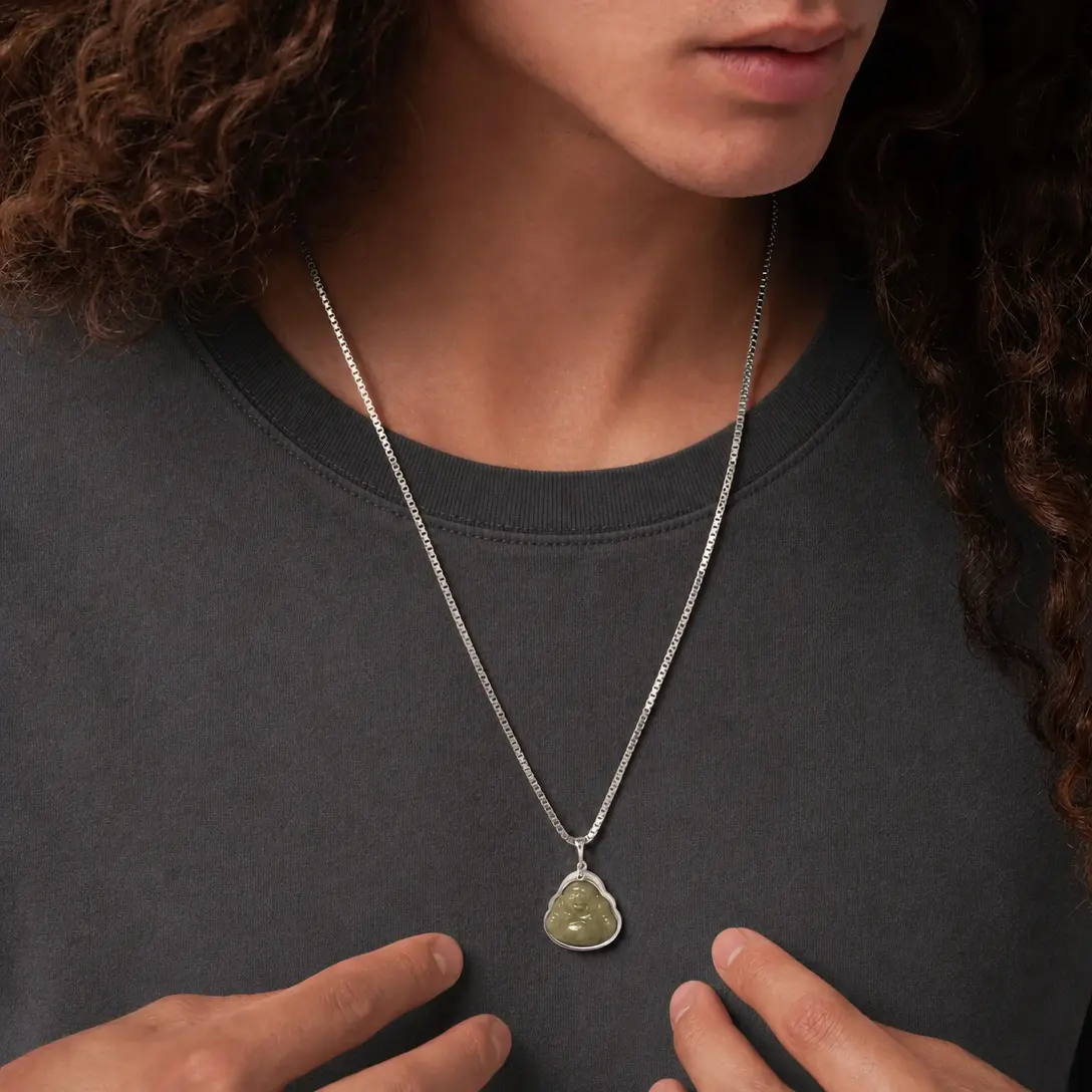 Tranquil Presence Jade Buddha Pendant - Image 2