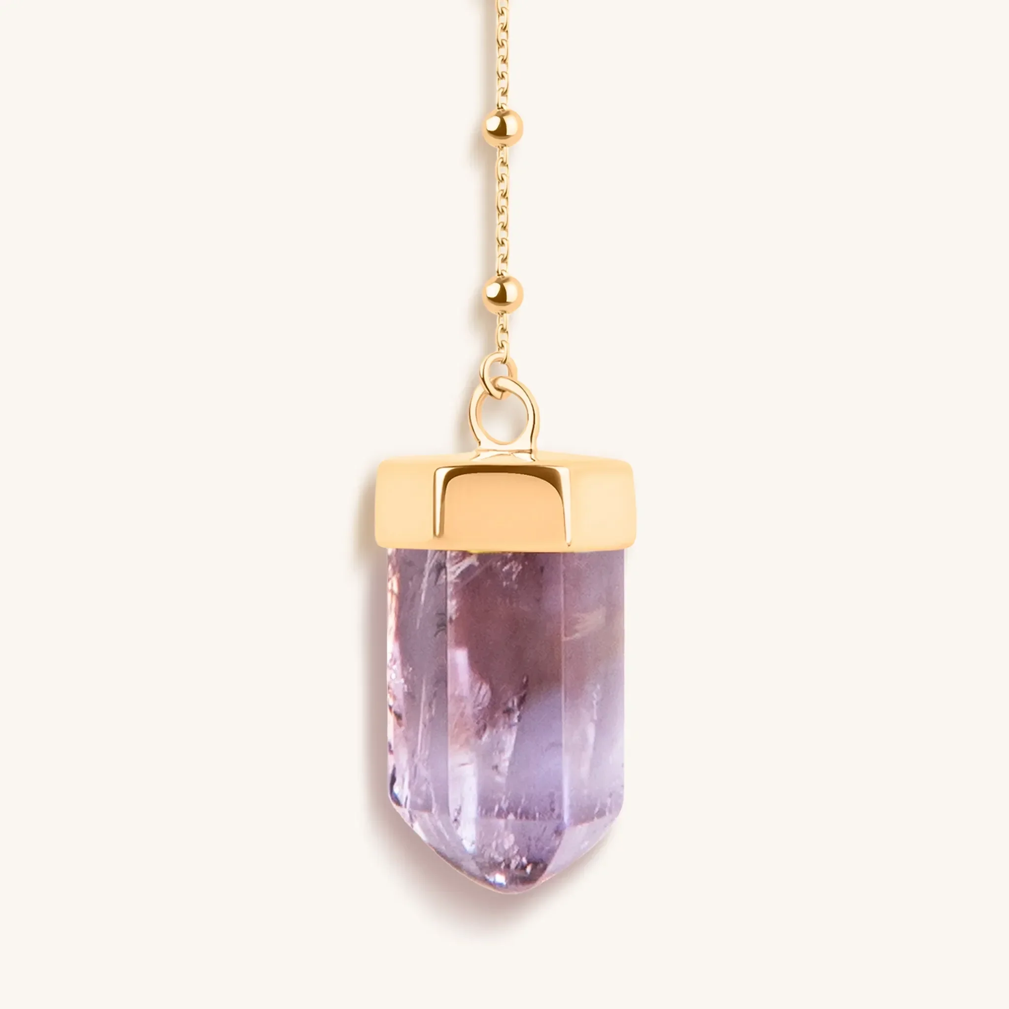 Soothing Remedy Gold Amethyst Evil Eye Double Pointer Necklace - Image 5