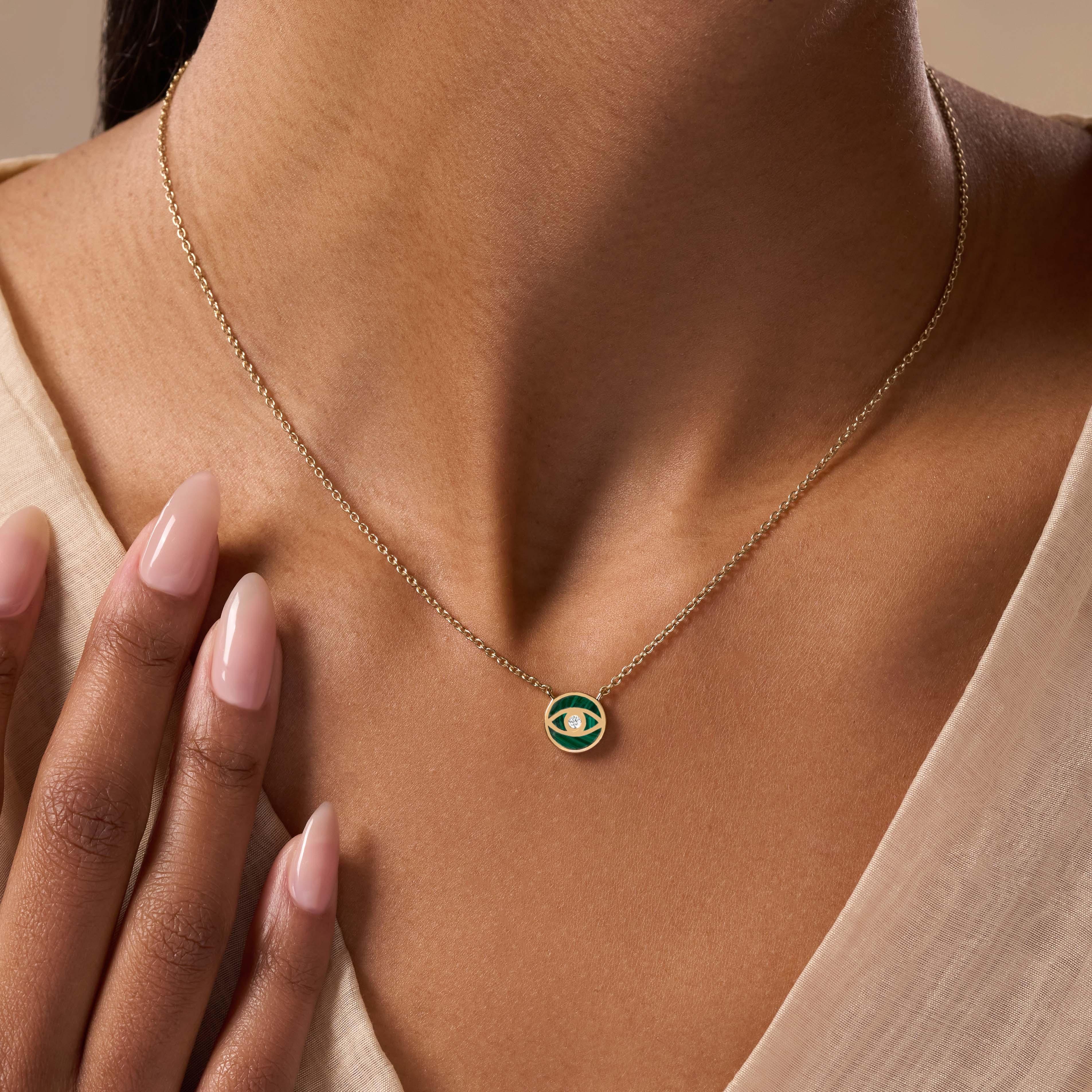 Soul’s Renewal Malachite Evil Eye Necklace - Image 2
