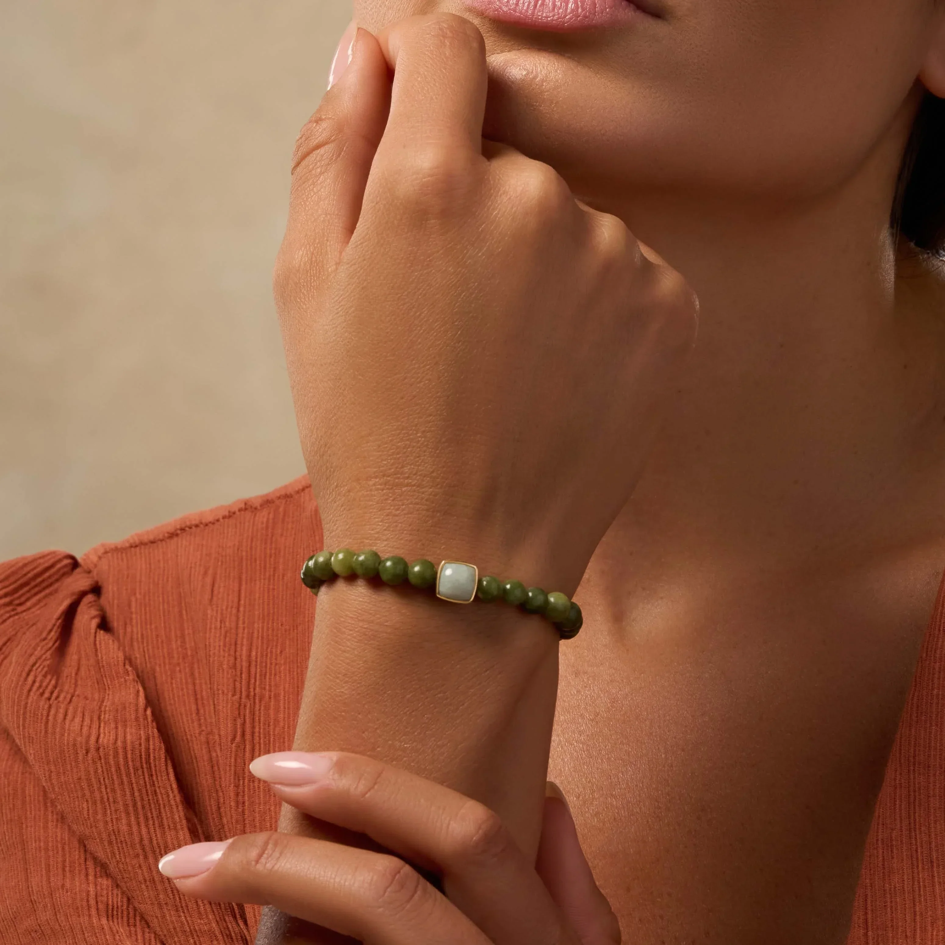 Soul’s Satisfaction Jade & Aquamarine Bracelet - Image 2