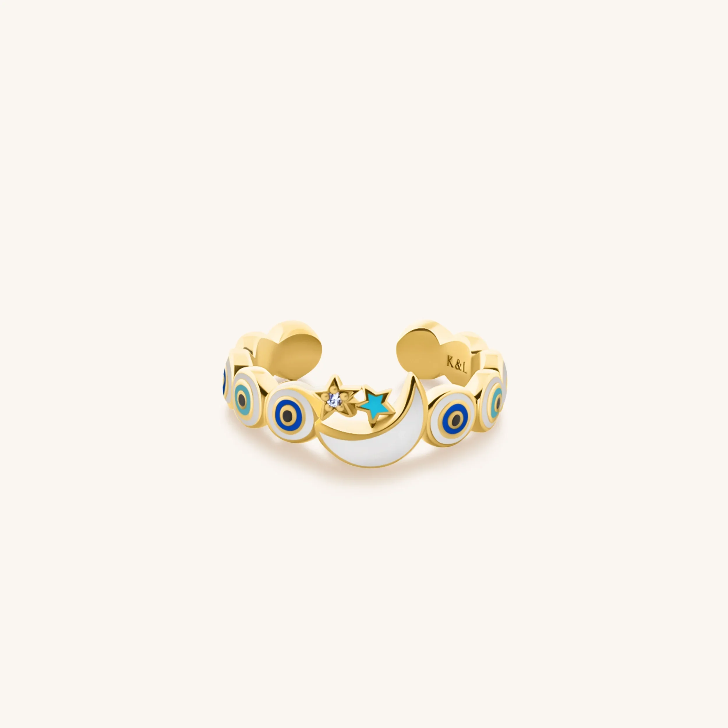 Sparkling Protection Moon & Star Ring - Image 3