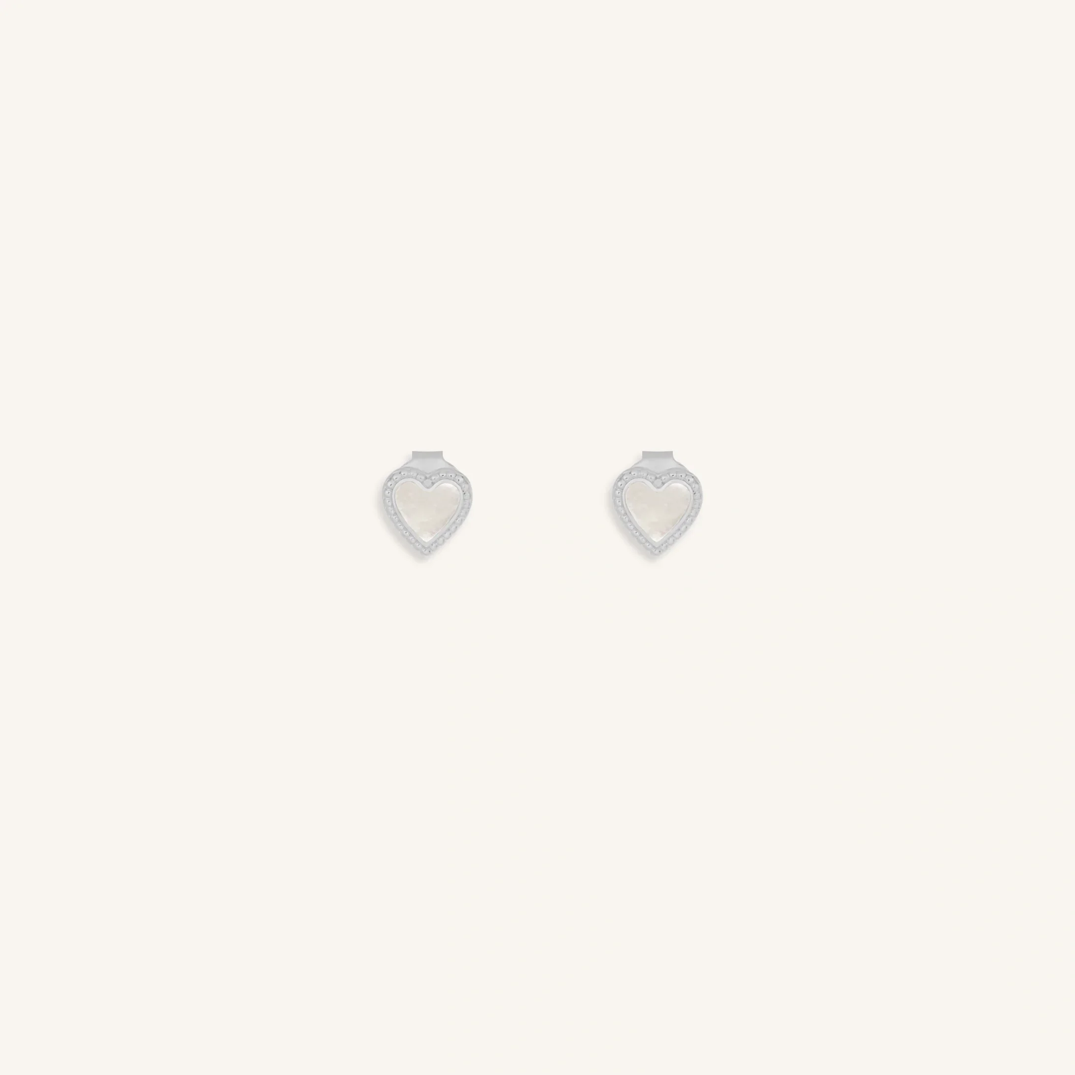 Spiritual Abundance Mother of Pearl Silver Heart Earrings