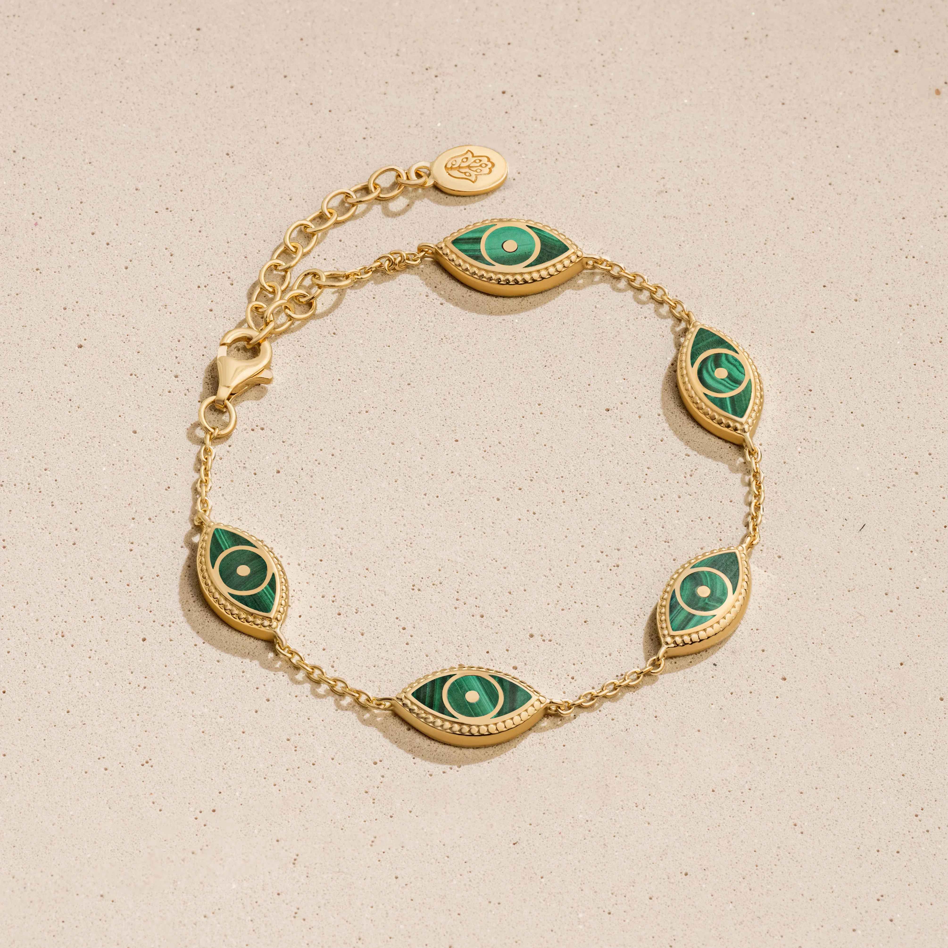 Spiritual Connection Malachite Evil Eye Bracelet - Image 3