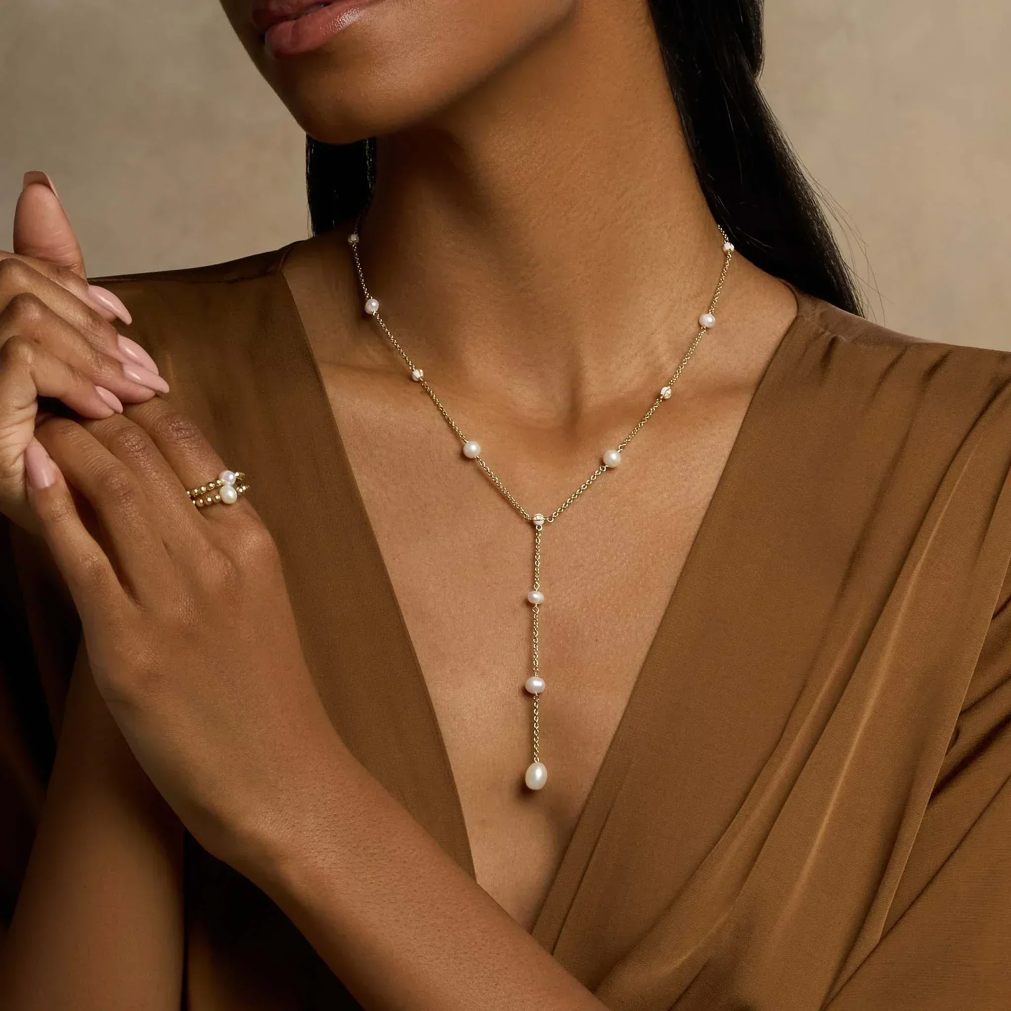 Spiritual Masterpiece Evil Eye Pearl Necklace - Image 2