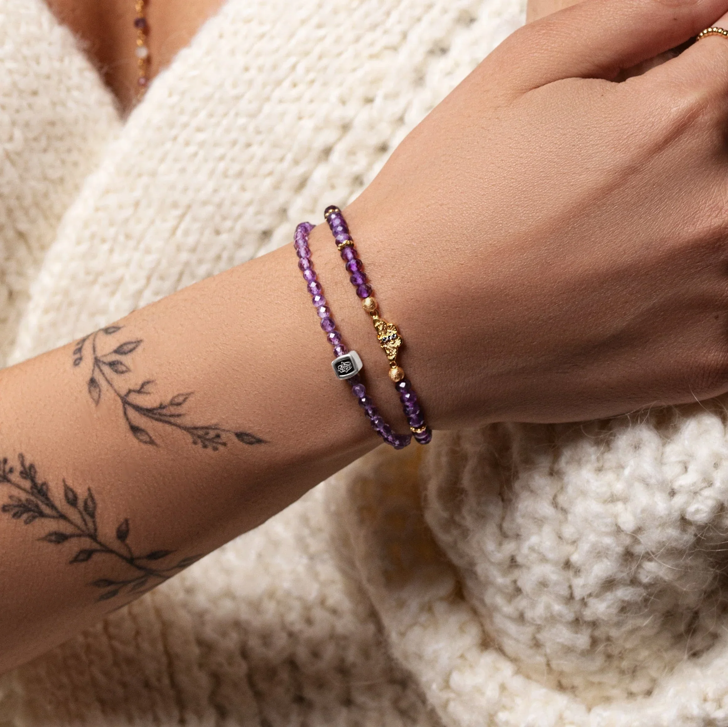 Spiritual Transformation Amethyst Butterfly Charm Bracelet - Image 3