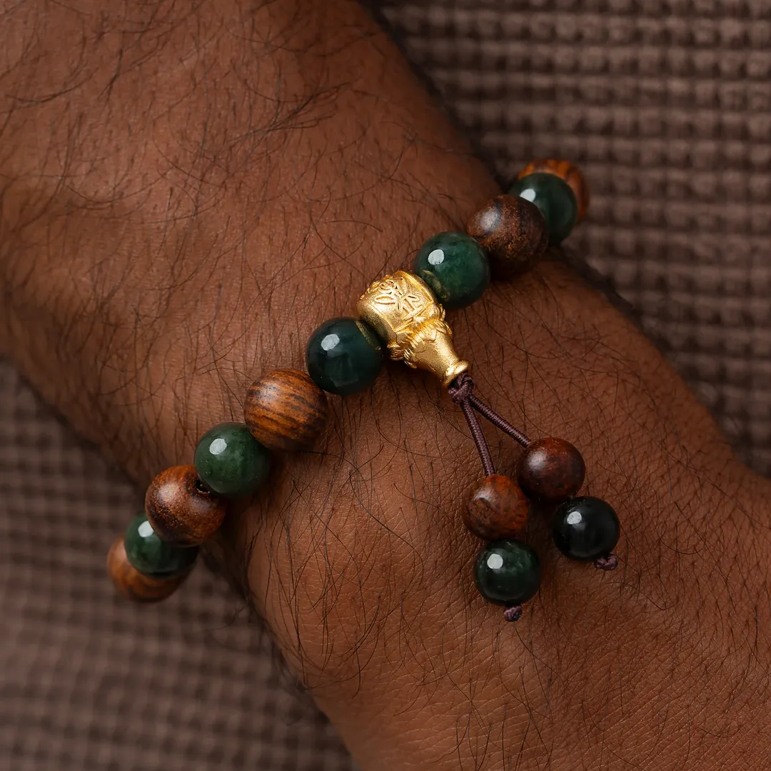 Steadfast Path Wood & Jade Guru Bracelet - Image 2