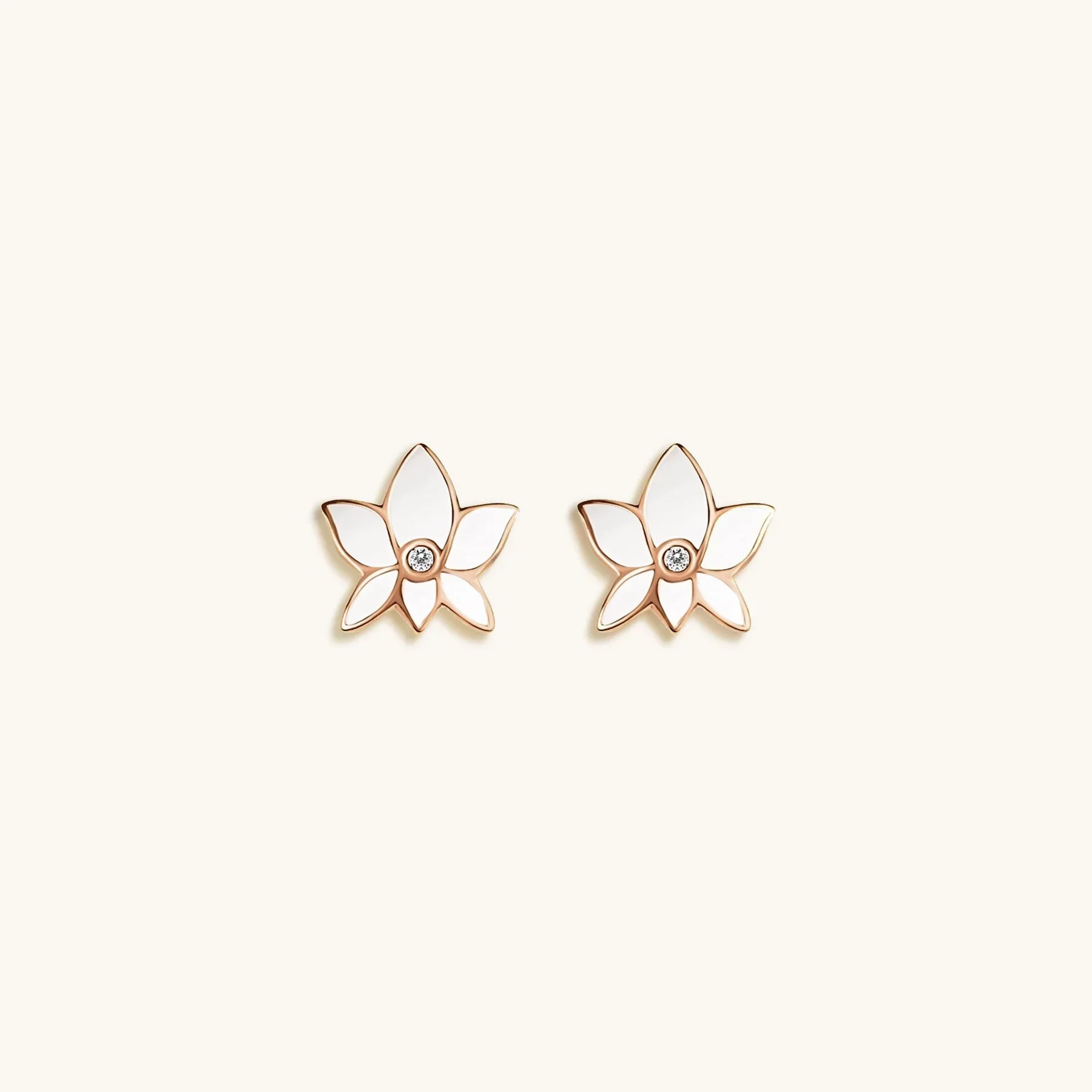 Lush Virtue Lotus Flower Stud Earrings