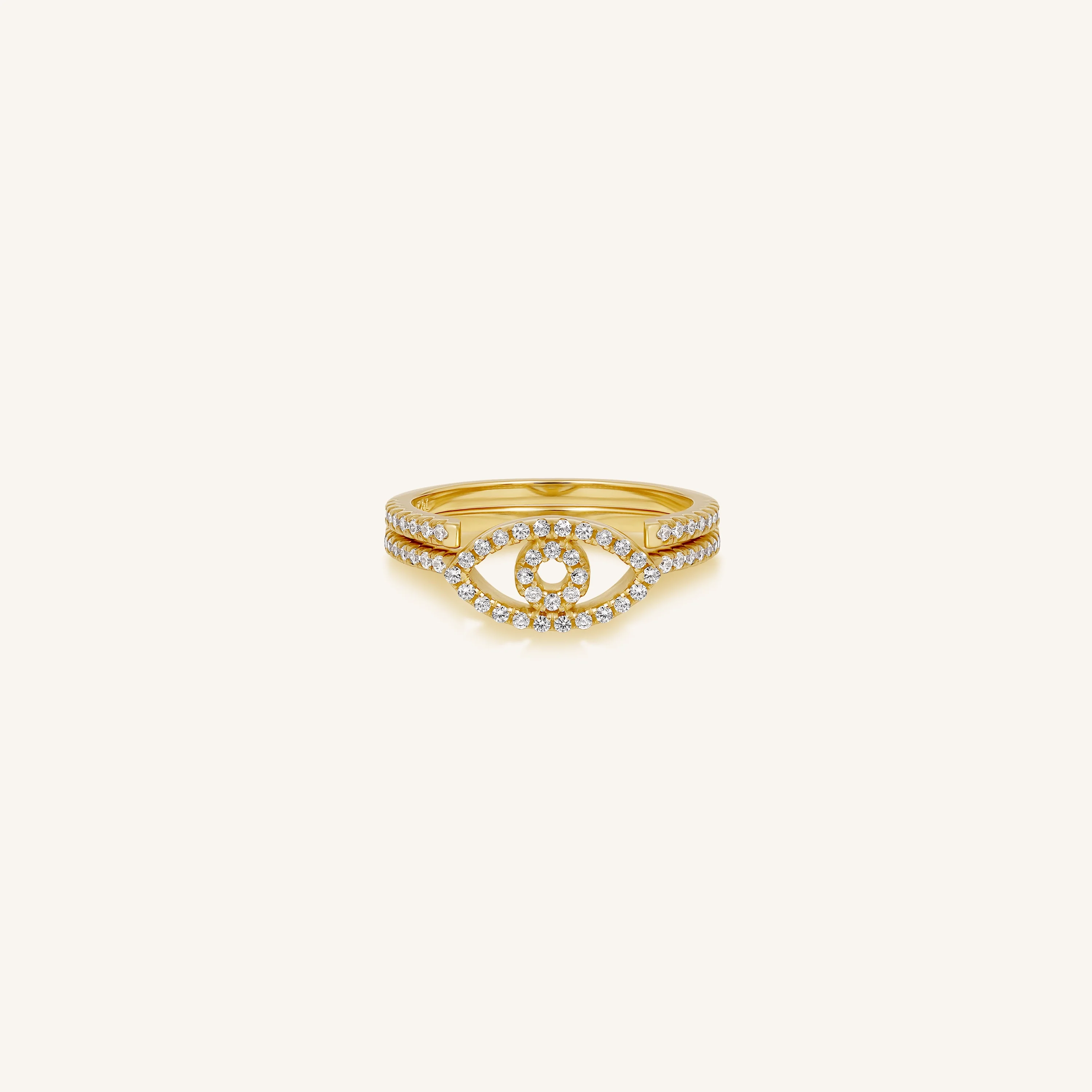Still Vision Evil Eye Gold Stack Ring - Image 3