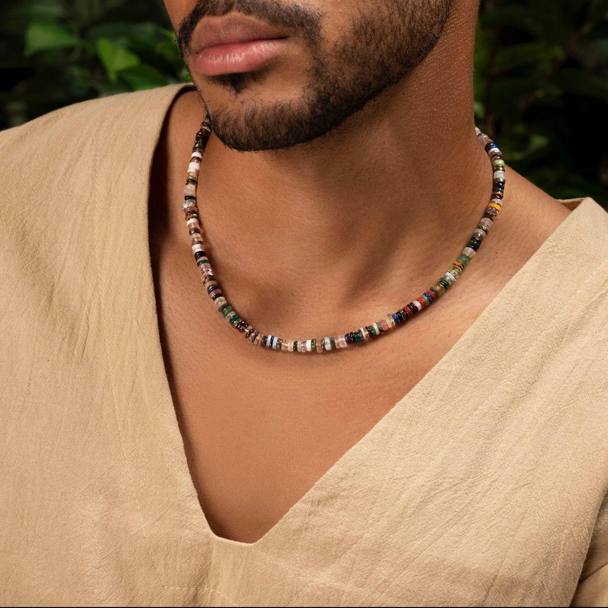 Strong & Bold - Multi Stone Mix Heishi Necklace - Image 2