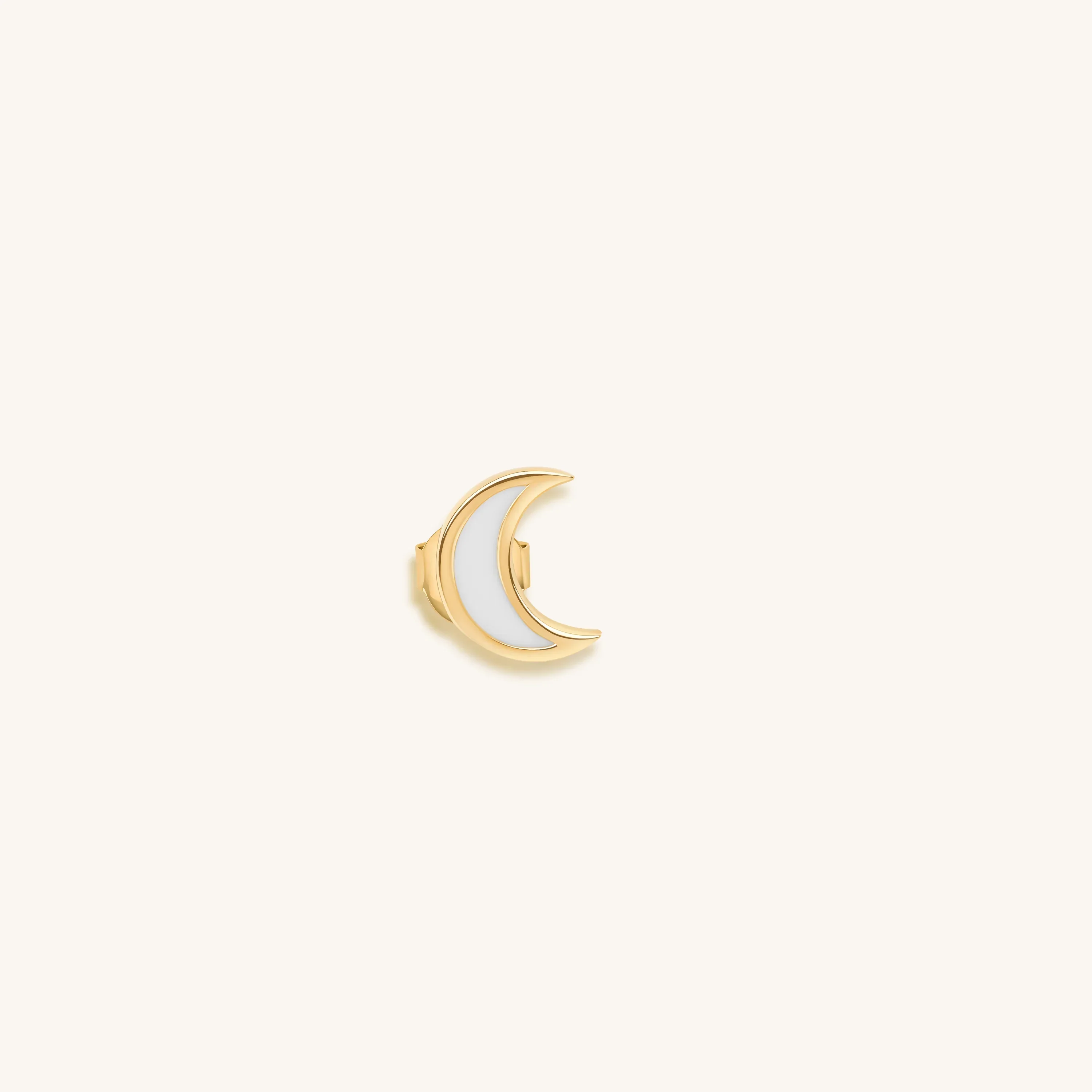 Subtle Serenity - Gold Moon Post Earring 8MM
