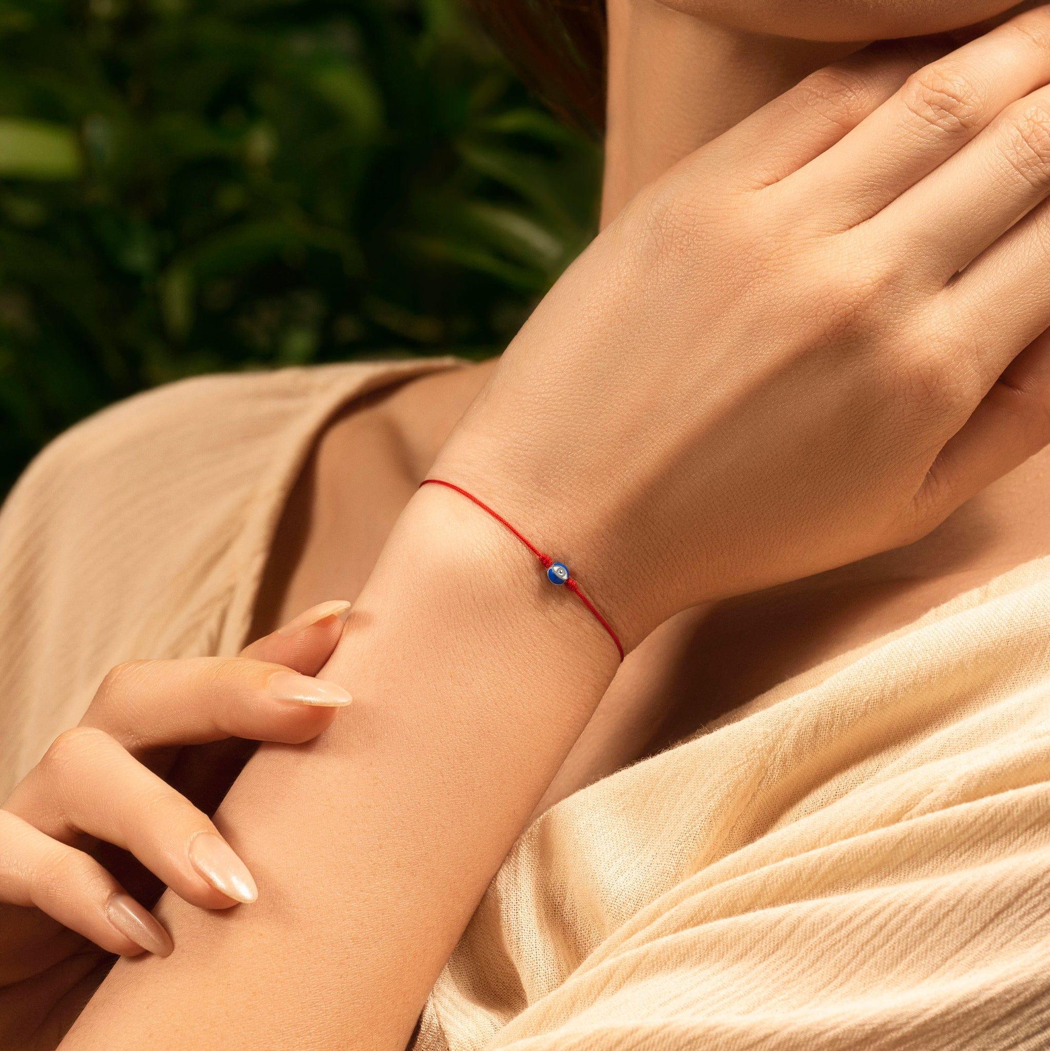 Super Guardian Navy Enamel Evil Eye Red String Bracelet - Image 2