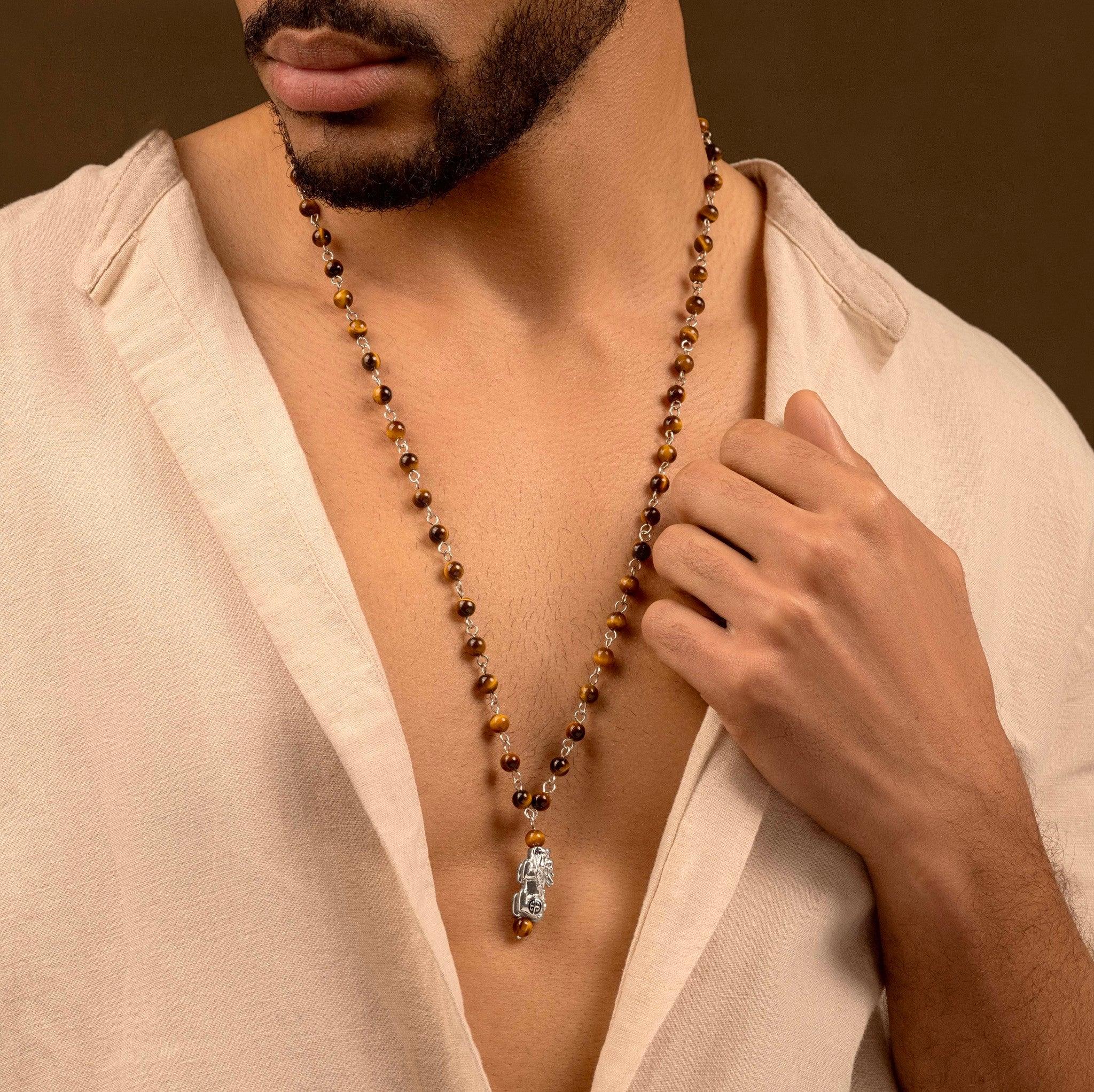 Supreme Strength - Tiger's Eye Dragon Charm Necklace - Image 2