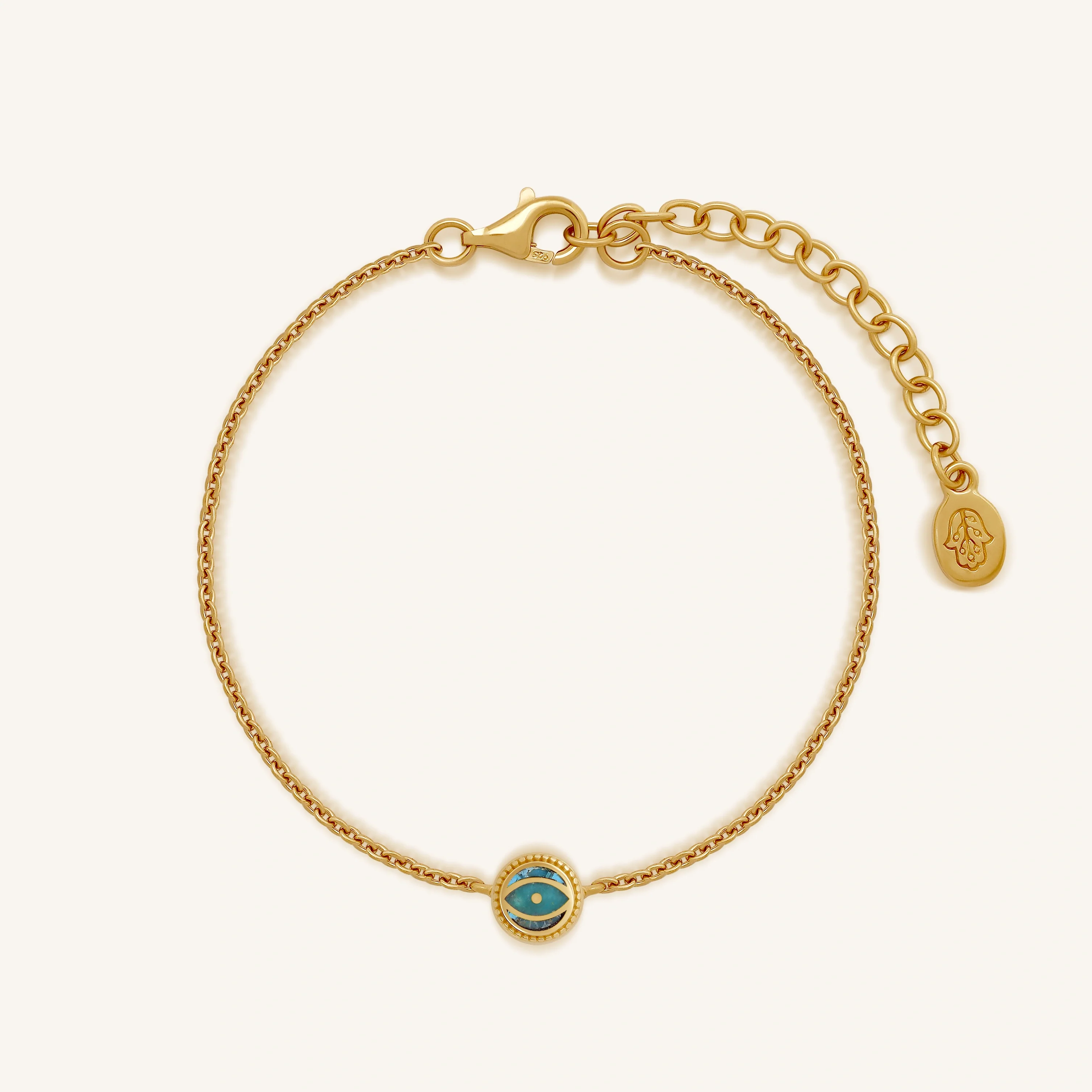 Tranquil Guardian Turquoise December Birthstone Evil Eye Gold Bracelet