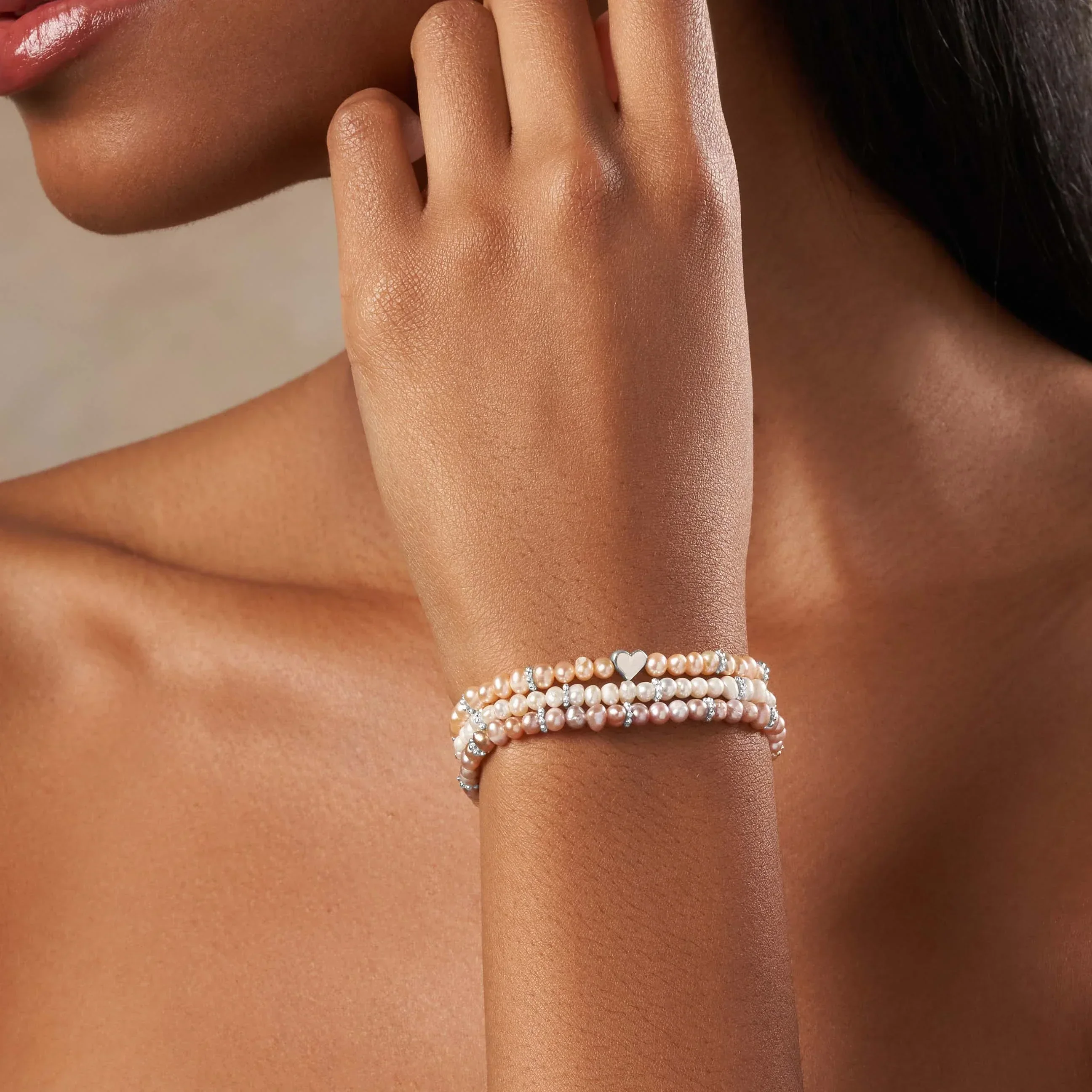 Tranquil Trio - Pearl Bracelet Stack - Image 2
