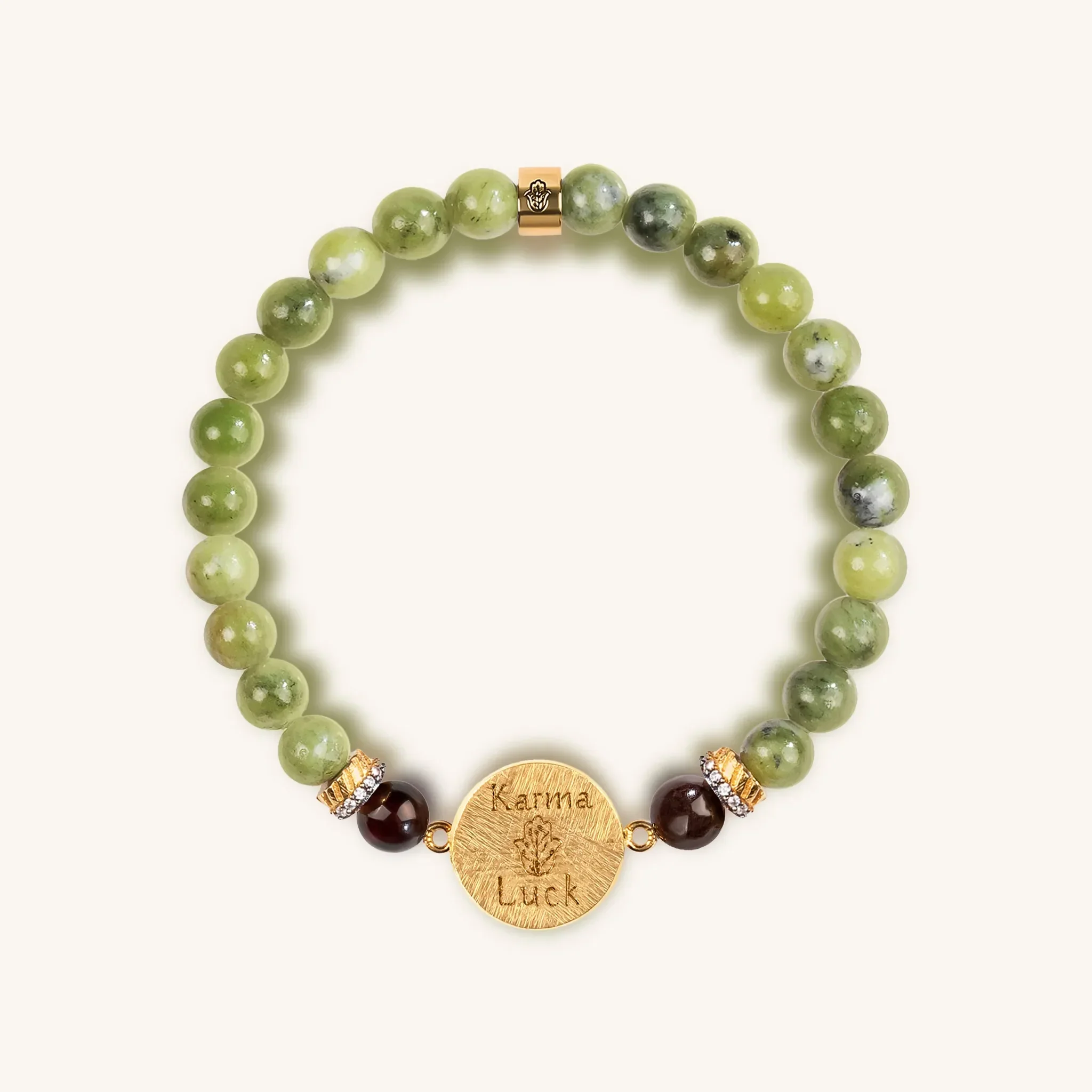 Transportive Energy Jade Stone Hamsa Bracelet - Image 3