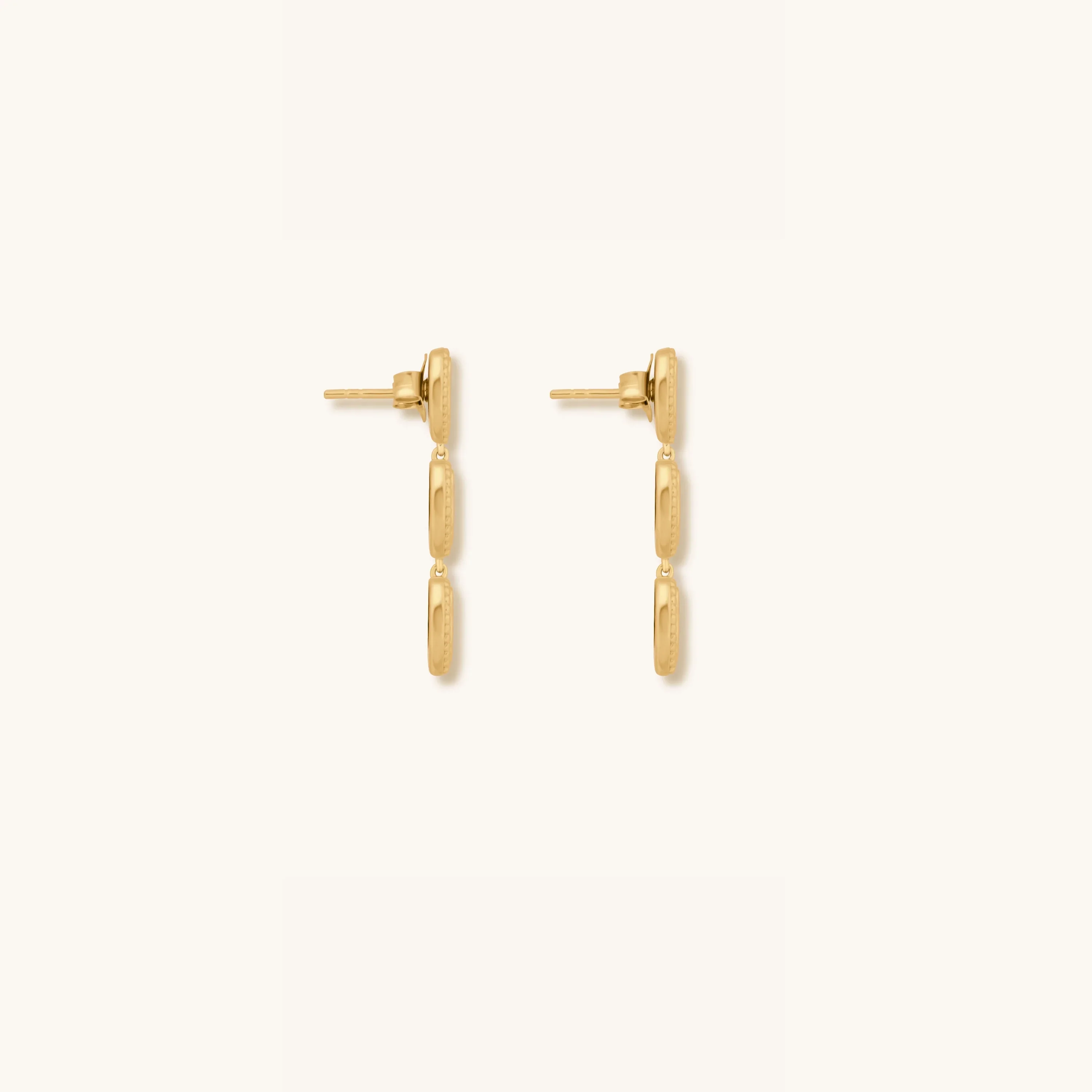 Triple Blessings Evil Eye Mother of Pearl Earrings - Image 4