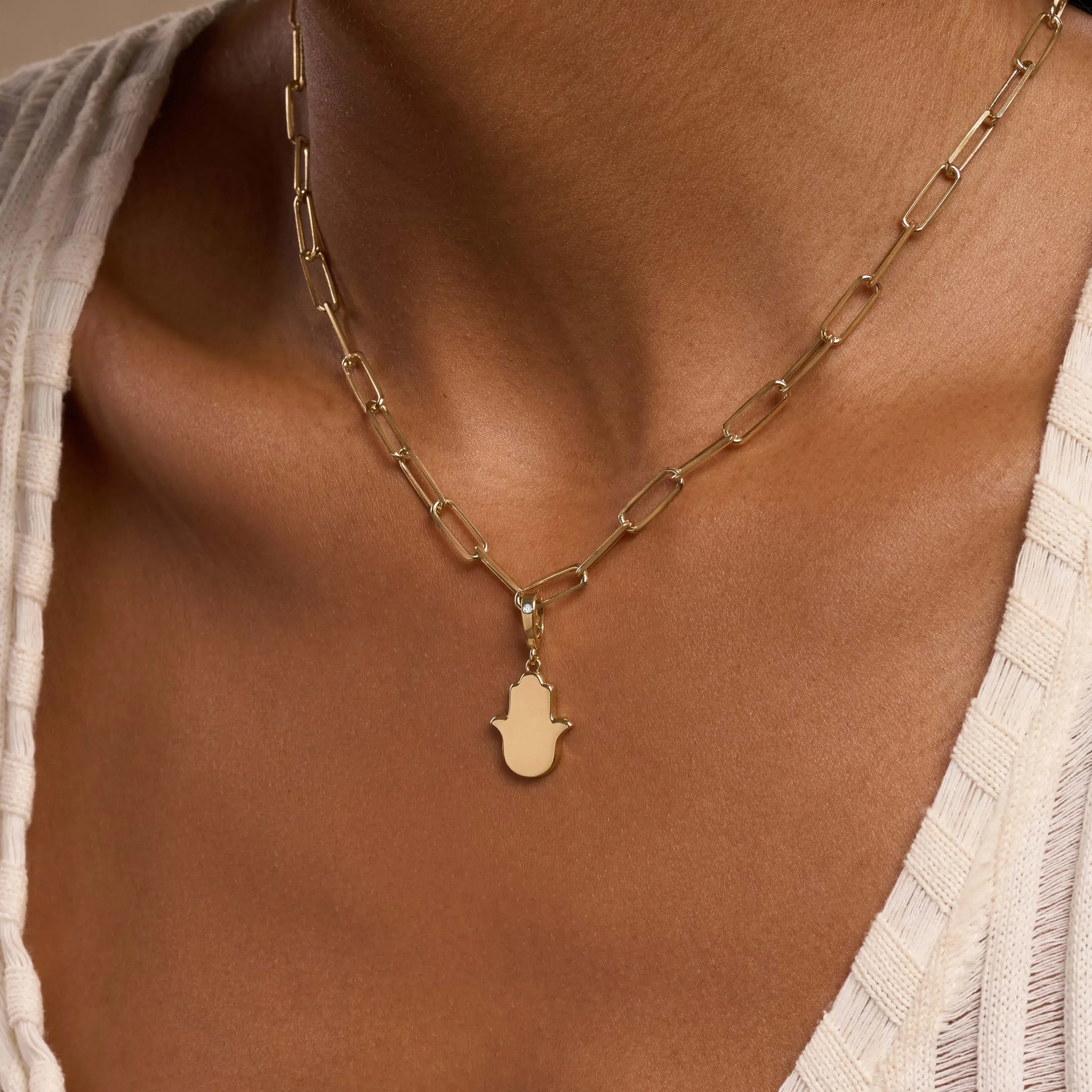 Ultimate Serenity Gold Hamsa Engravable Charm - Image 2