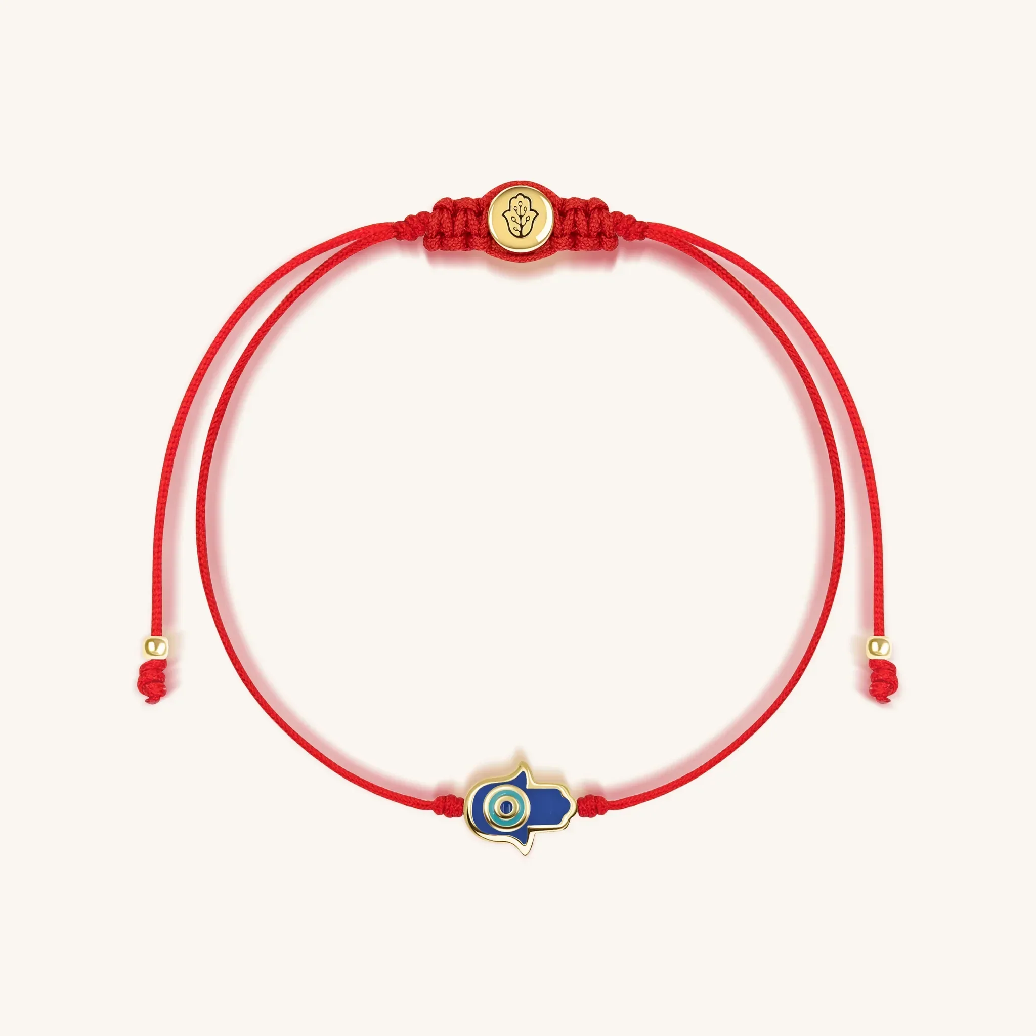Ultimate Shield Navy Enamel Hamsa Red String Bracelet