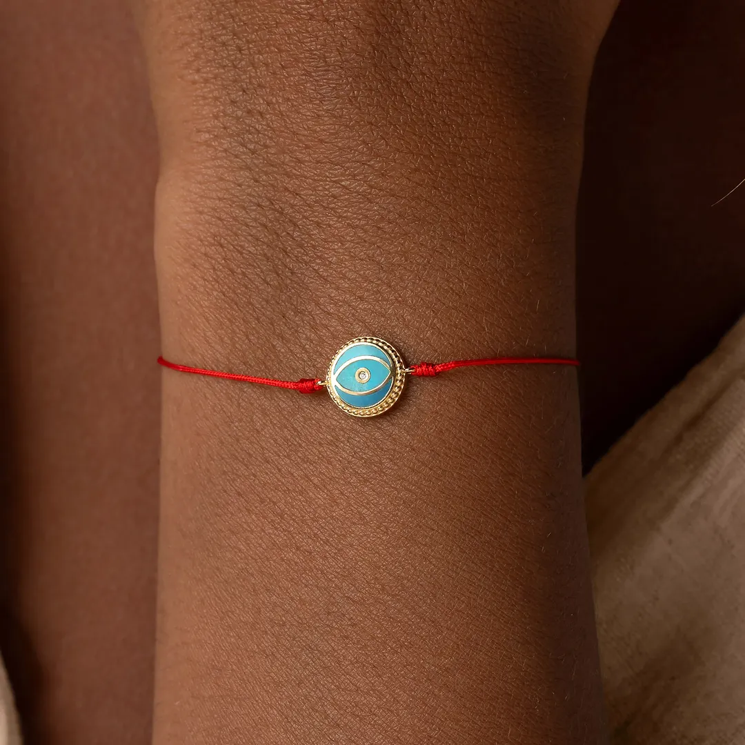 Universal Harmony Turquoise Evil Eye Red String Bracelet - Image 2