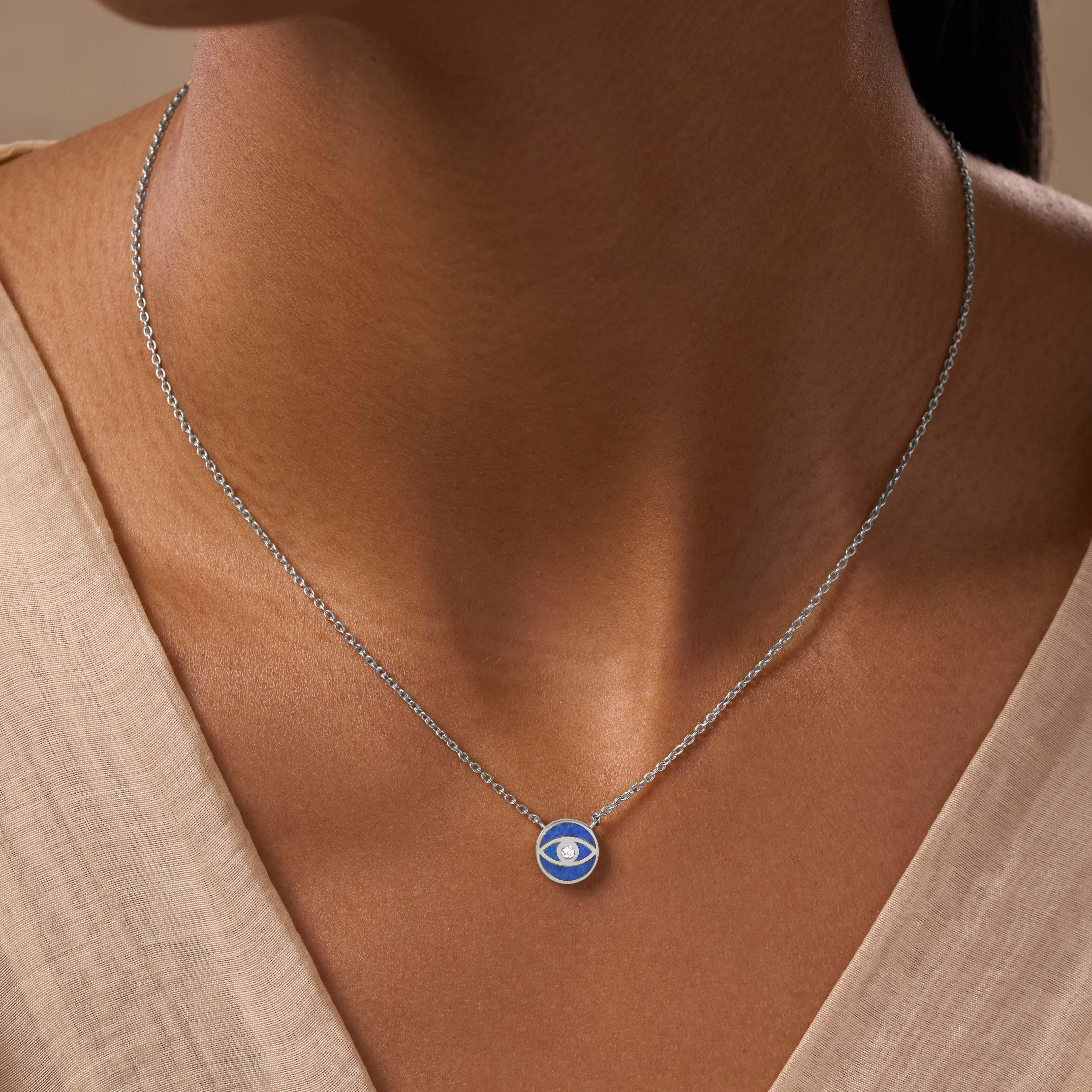 Universal Vibrations Lapis Lazuli Evil Eye Necklace - Image 2