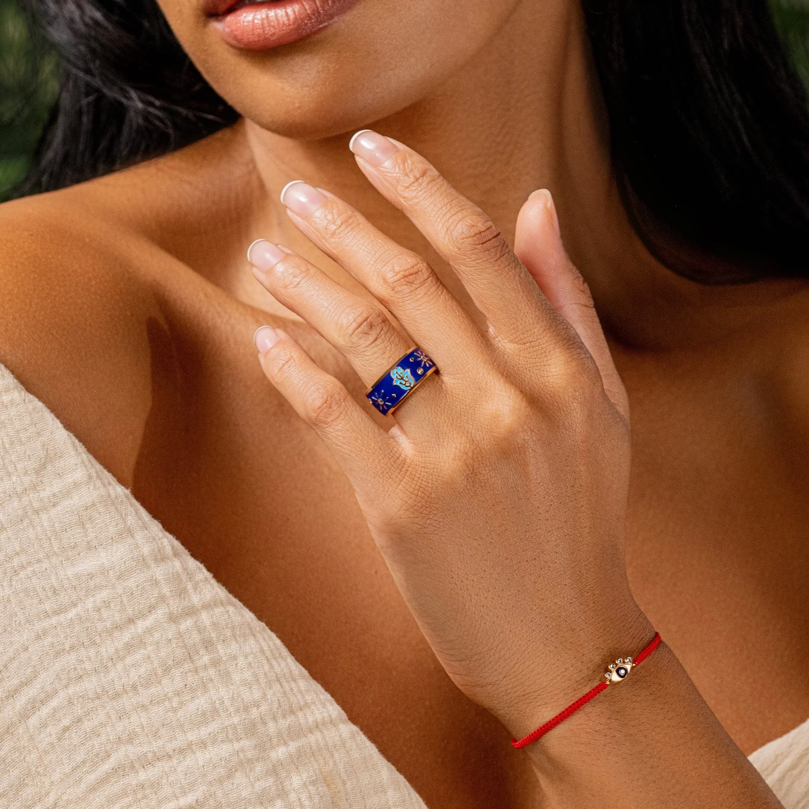 Utmost Protection Diamond & Blue Topaz Ring - Image 2