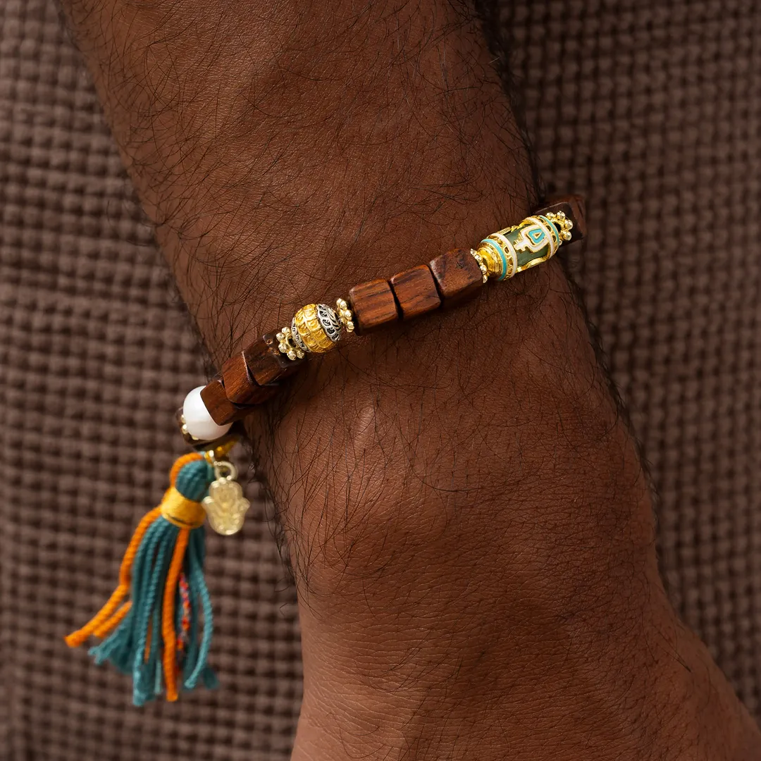 Vital Balance Wood Jade Coral Bracelet - Image 2