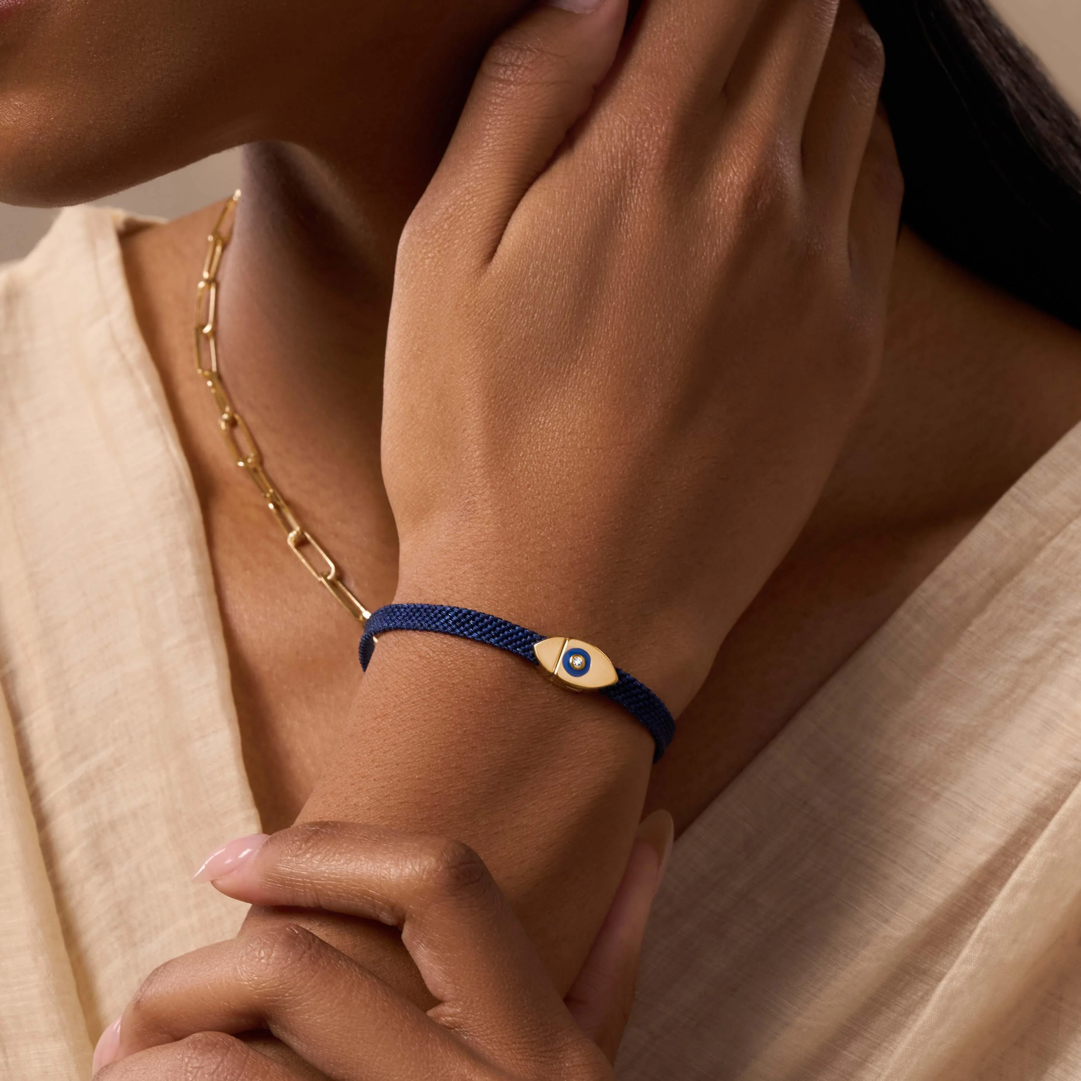 Women's Forward Vision Evil Eye Blue String Bracelet - Image 2