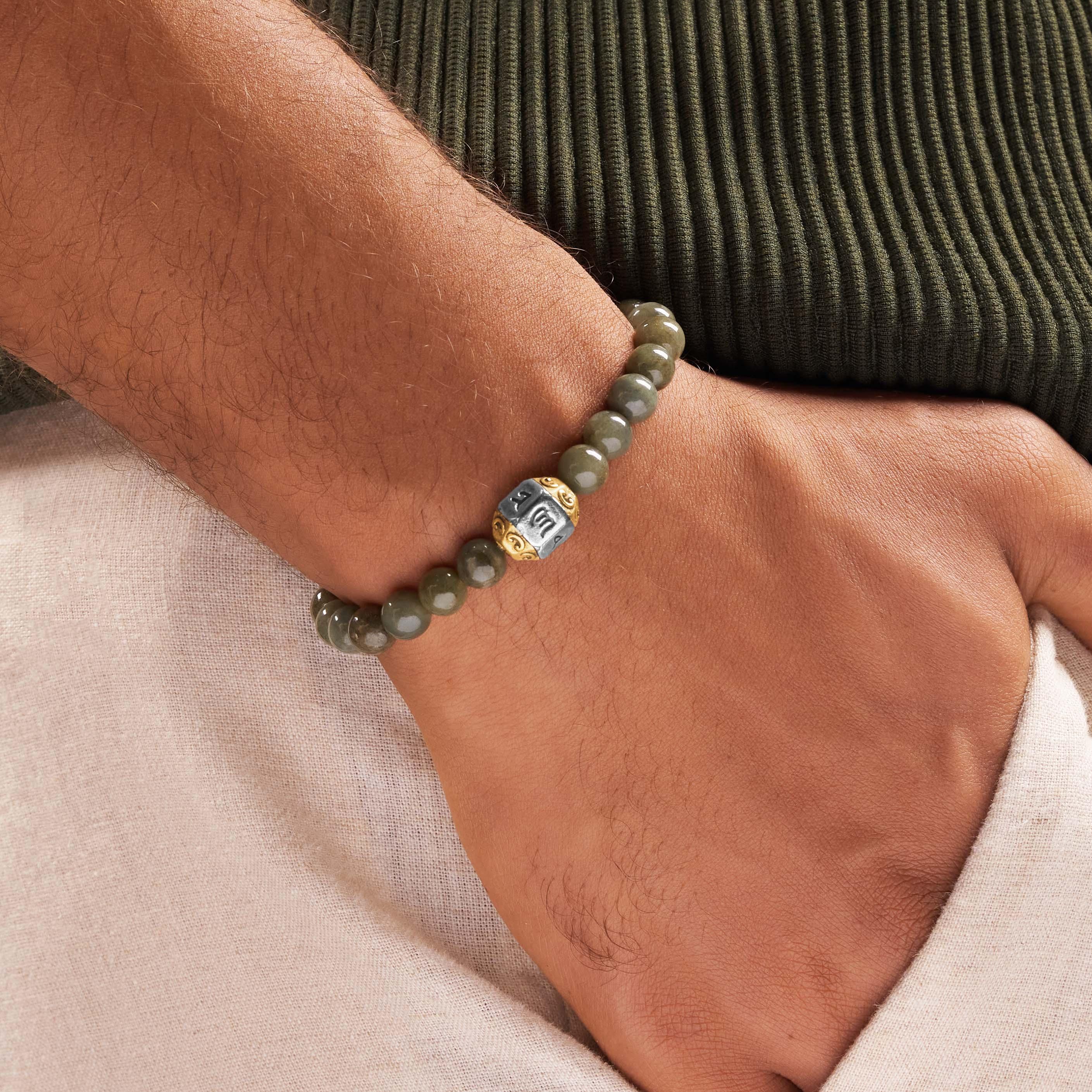 Words of Wisdom Jade Mantra Bracelet - Image 2